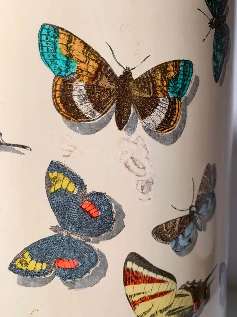 Early Piero Fornasetti Butterflies Farfalle Umbrella Stand Example - 11