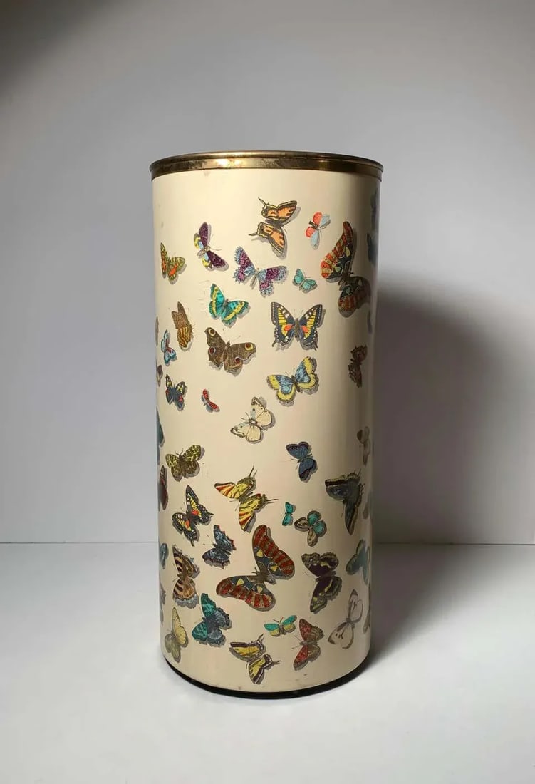 Early Piero Fornasetti Butterflies Farfalle Umbrella Stand Example - 12