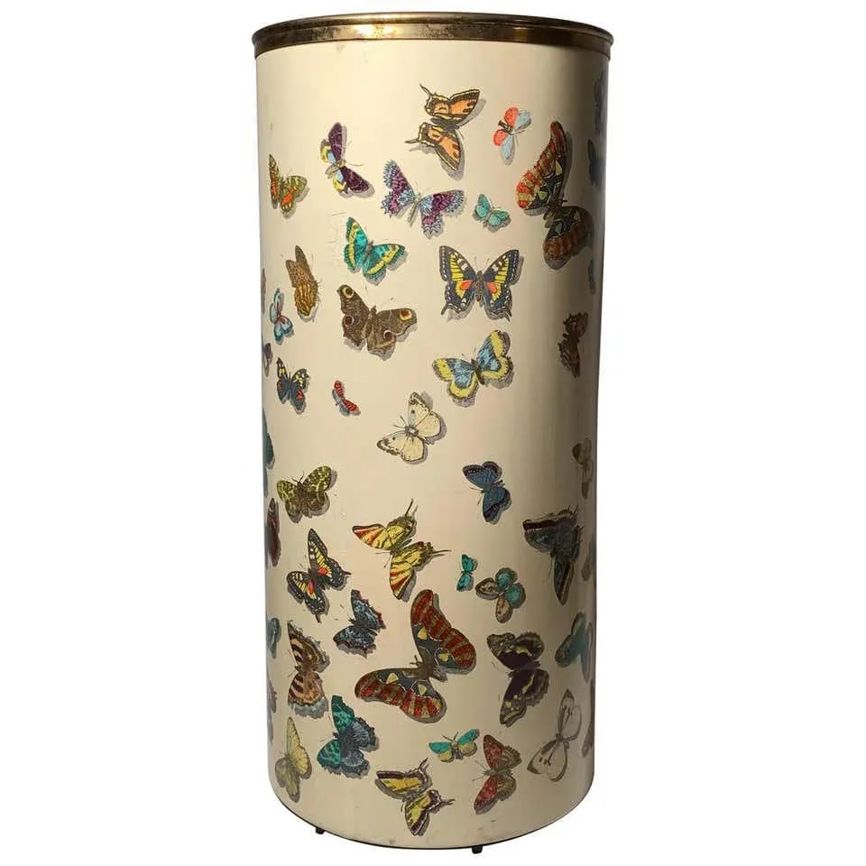Early Piero Fornasetti Butterflies Farfalle Umbrella Stand Example - 13