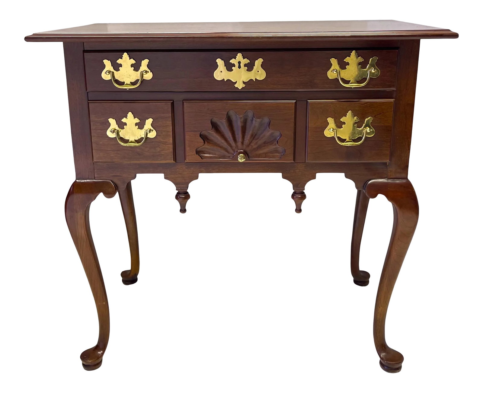 Chinese Chippendale Carved Mahogany Low Bow Cabinet or Sideboard by Councill Craftsman (1 of 5)