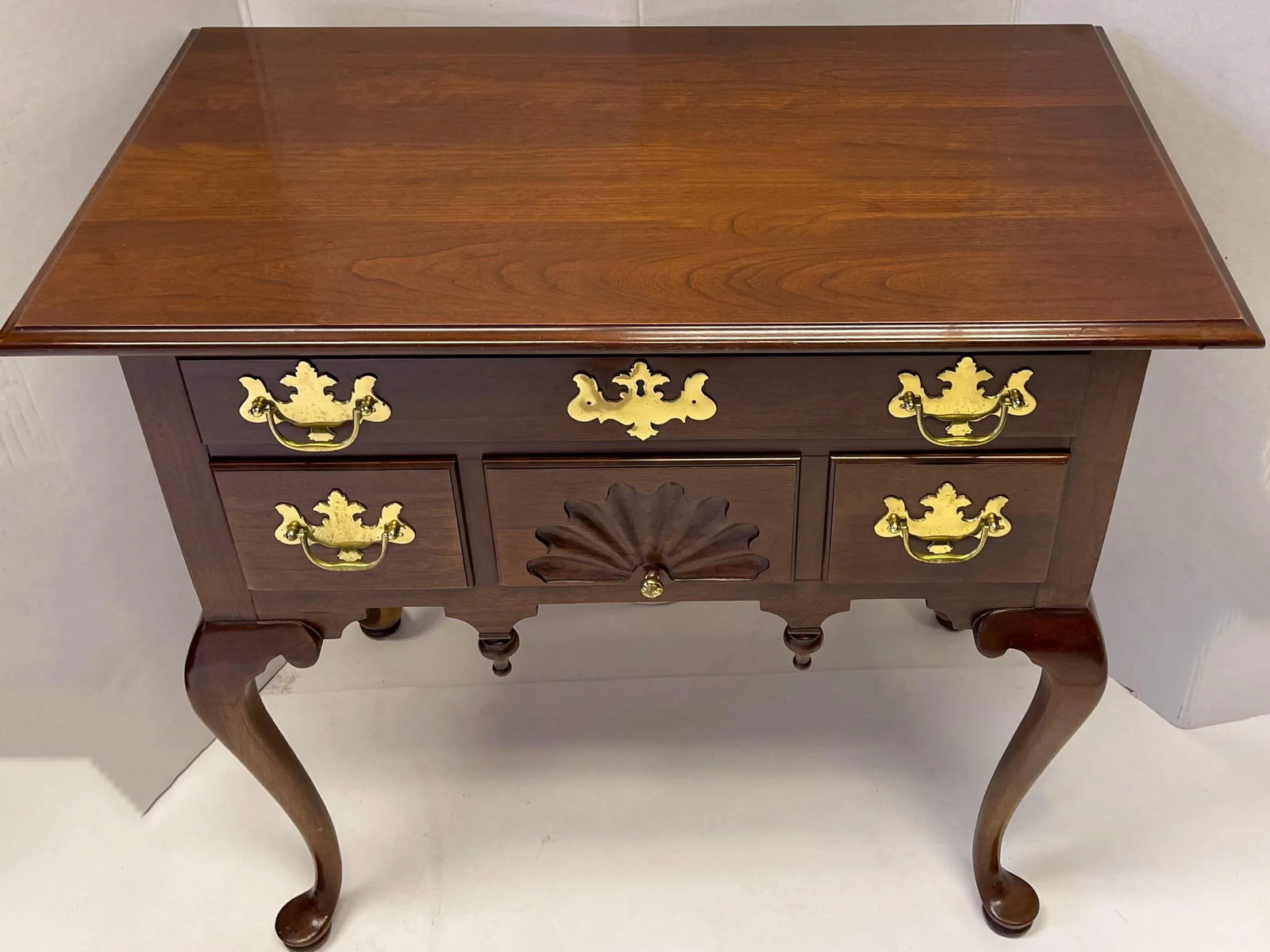 Chinese Chippendale Carved Mahogany Low Bow Cabinet or Sideboard by Councill Craftsman - 3