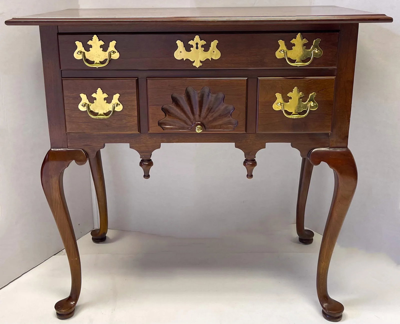 Chinese Chippendale Carved Mahogany Low Bow Cabinet or Sideboard by Councill Craftsman - 4