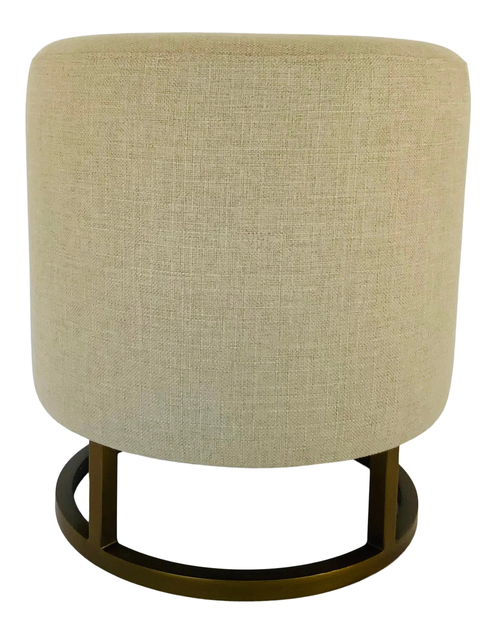 Theodore Alexander Modern Beige Linen Bea Ottoman (1 of 5)