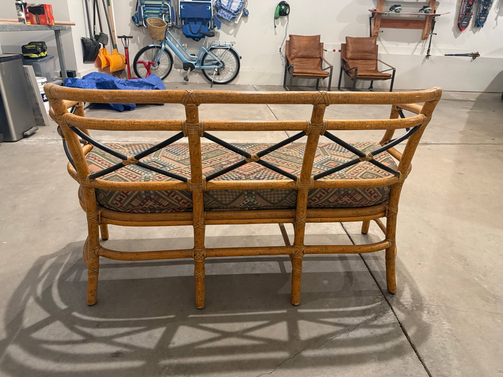 McGuire Gondola Settee - Coastal Bamboo Loveseat, Designer Statement, Priced to Sell - 8
