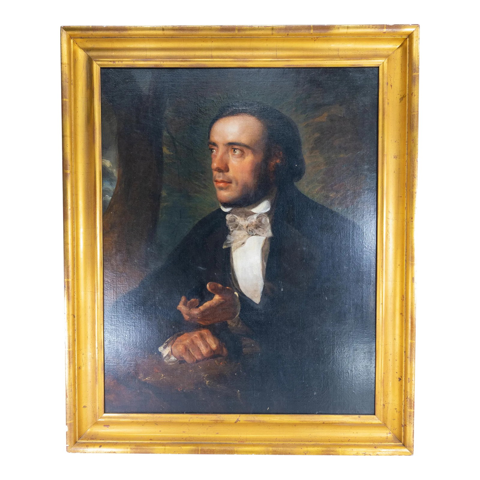 American School Portrait Painting of Painter Arthur Fitzwilliam Tait: We are selling this fine American portrait painting. This 19th century painting is believed to be a portrait of famed English/American painter Arthur Fitzwilliam Tait probably done in the mid 19th cen