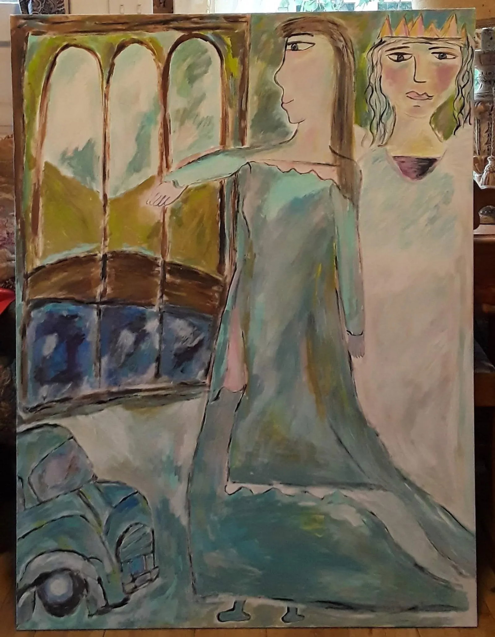 The Guardian Angel Contemporary Abstract Figurative Mixed-Media Painting - 2