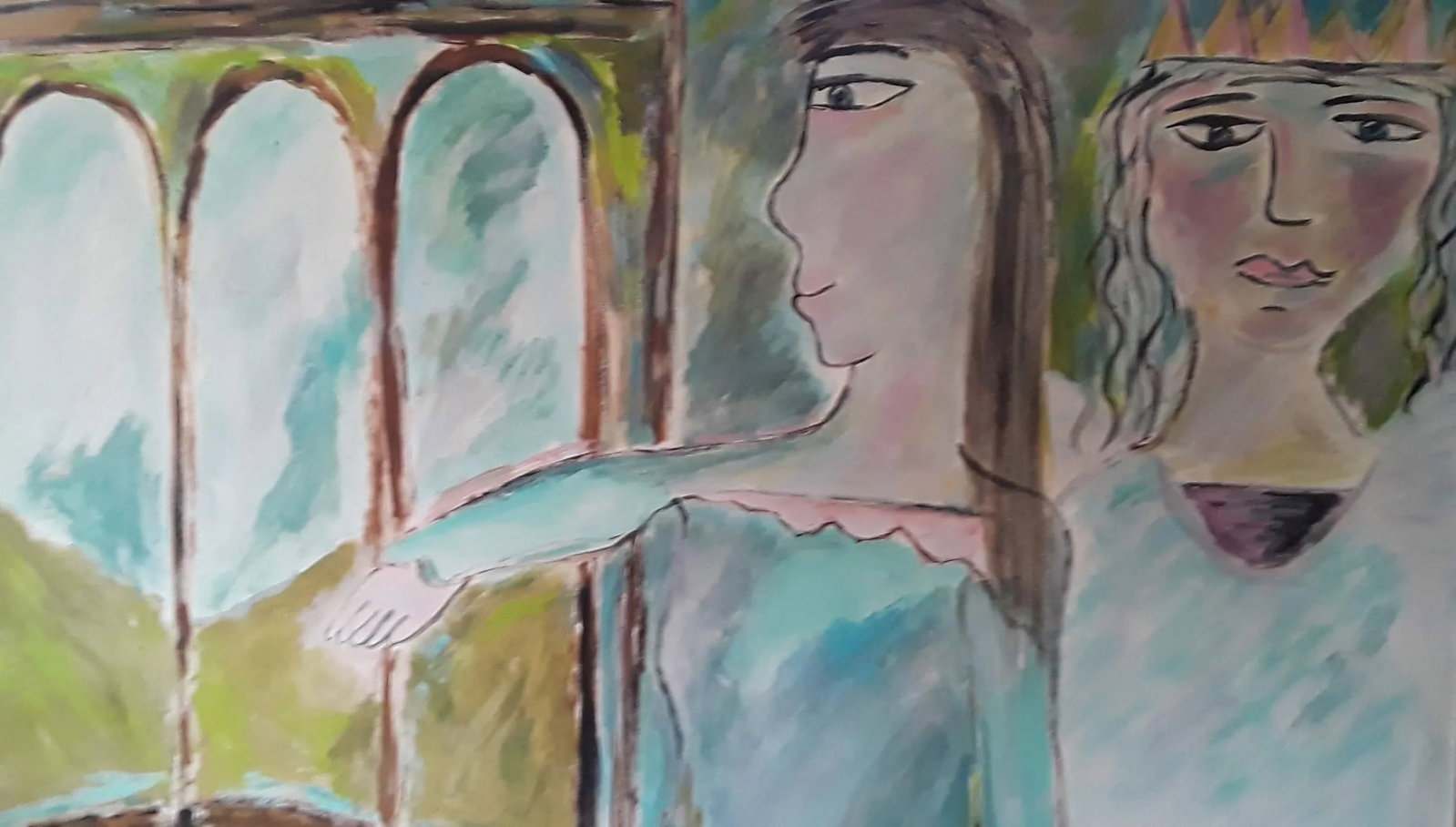 The Guardian Angel Contemporary Abstract Figurative Mixed-Media Painting - 3