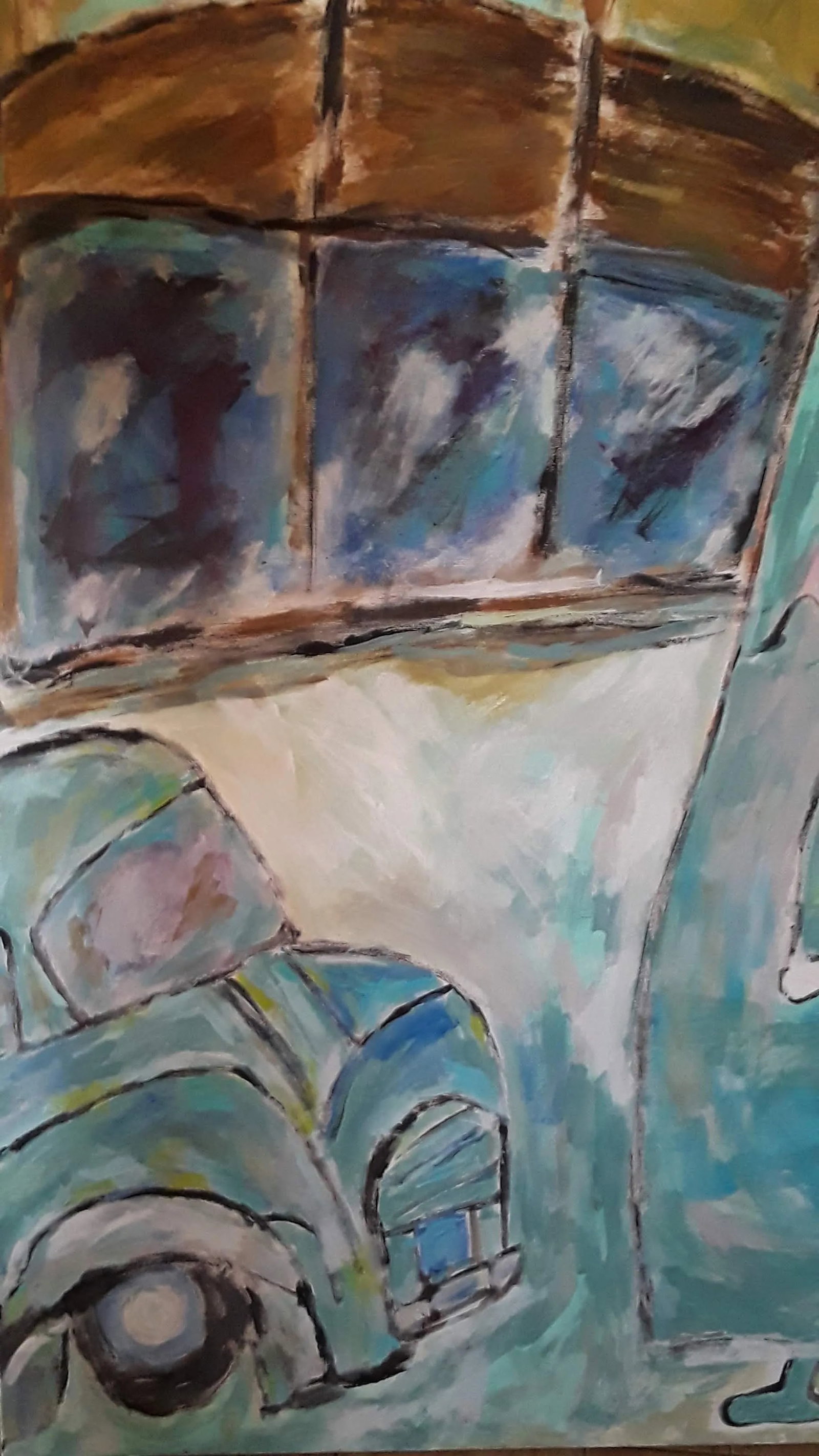 The Guardian Angel Contemporary Abstract Figurative Mixed-Media Painting - 4