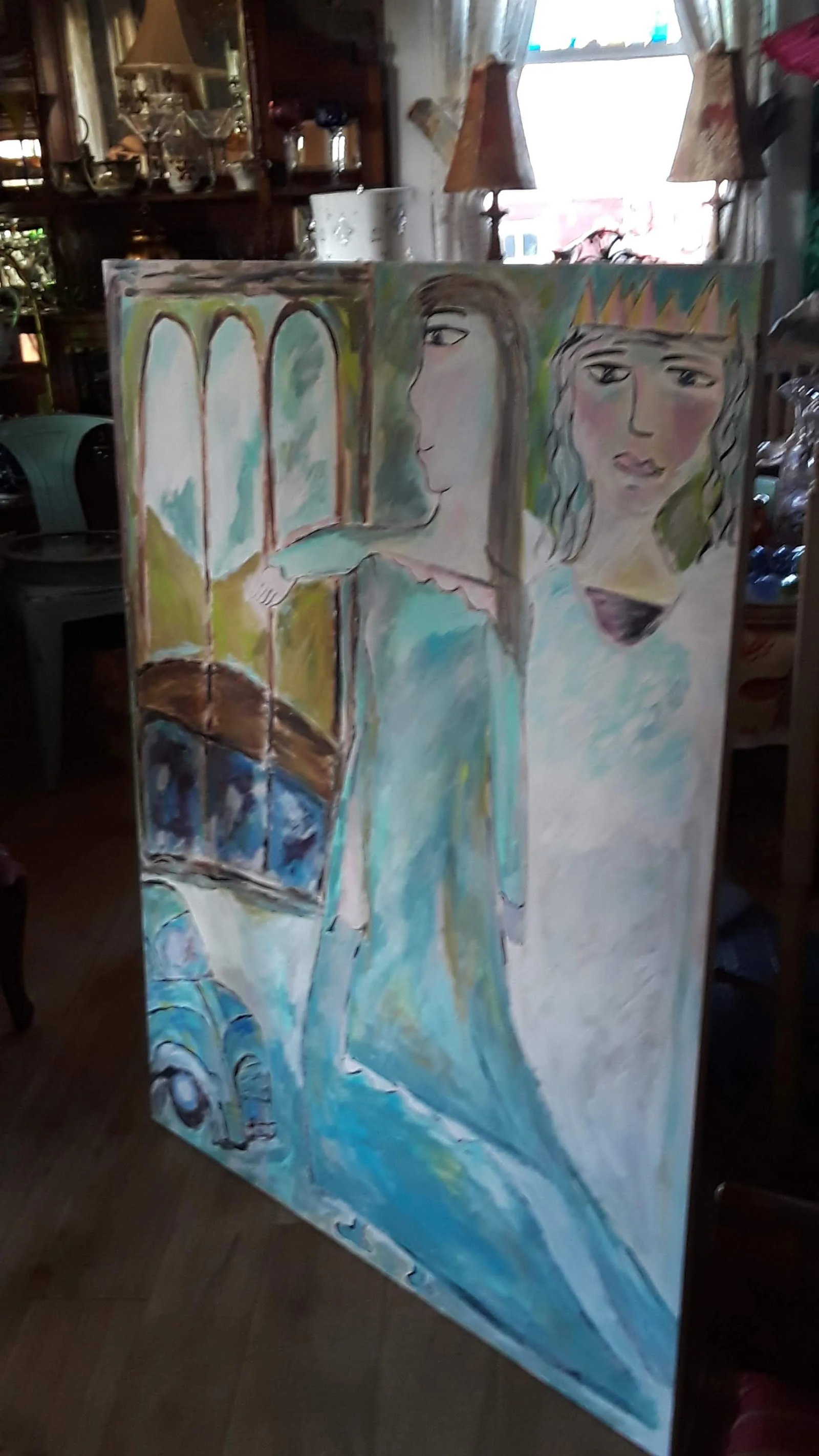 The Guardian Angel Contemporary Abstract Figurative Mixed-Media Painting - 6