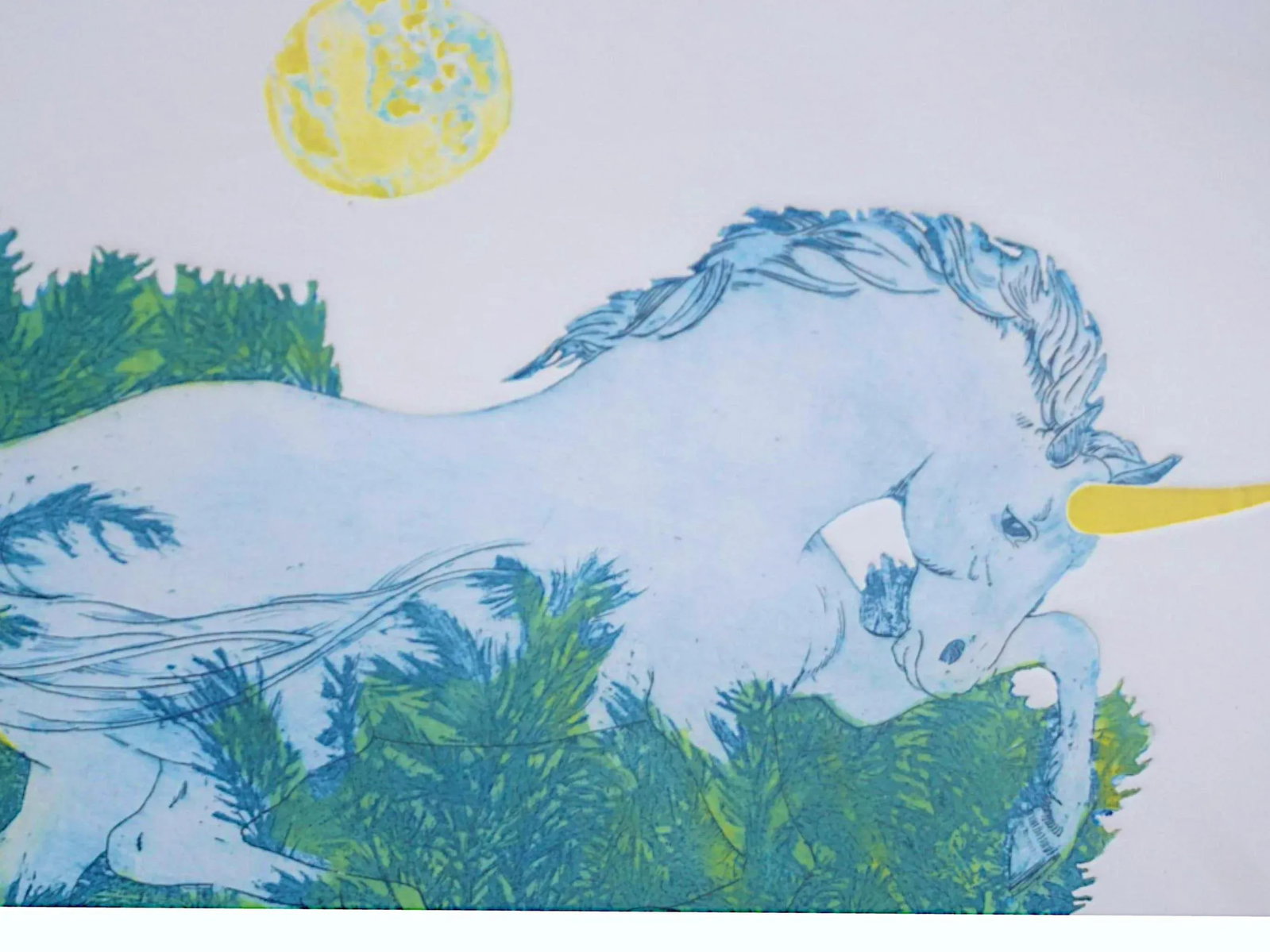 Nancy Nemec "Once in a Blue Moon" Unicorn Original Print Signed and Numbered - 3