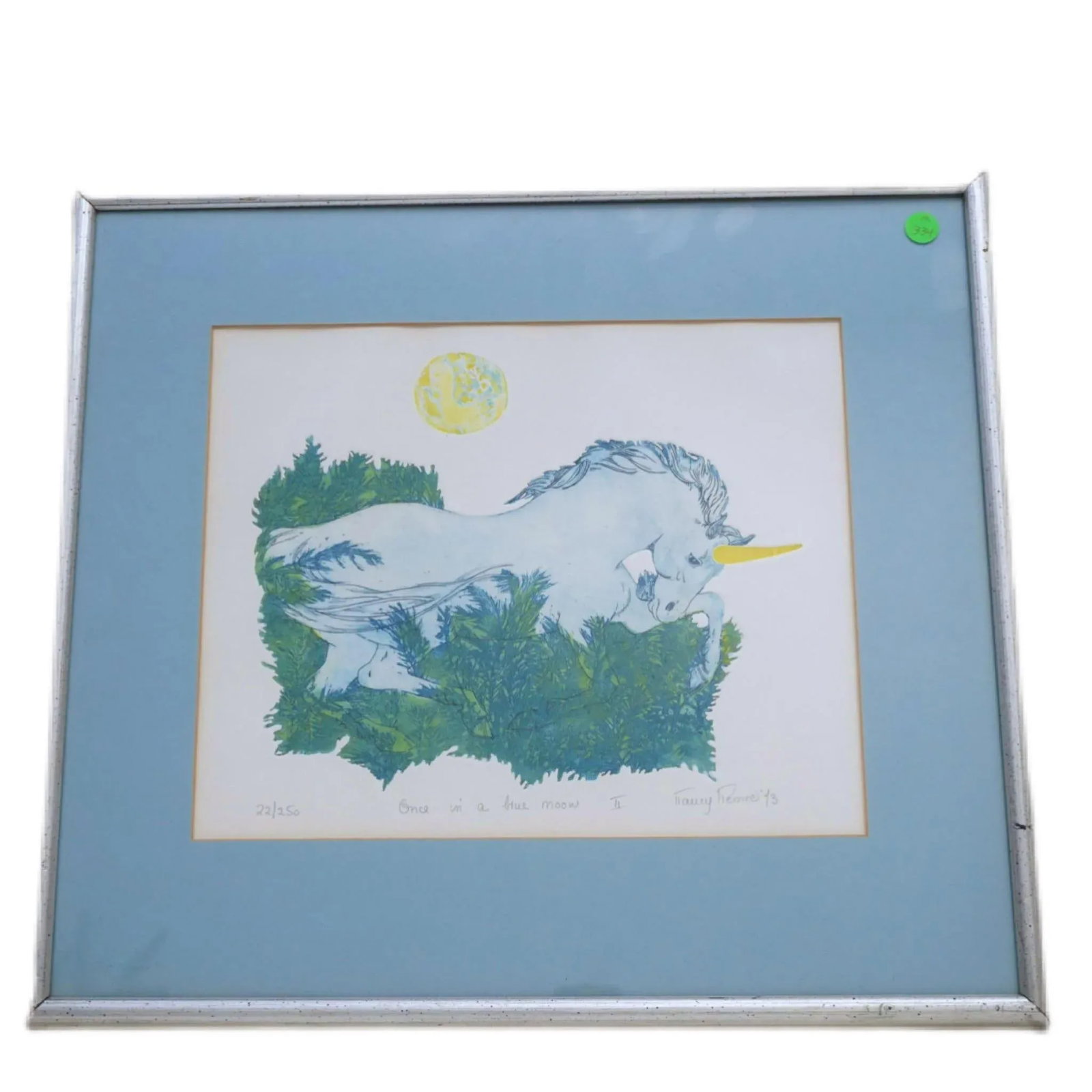 Nancy Nemec "Once in a Blue Moon" Unicorn Original Print Signed and Numbered - 6