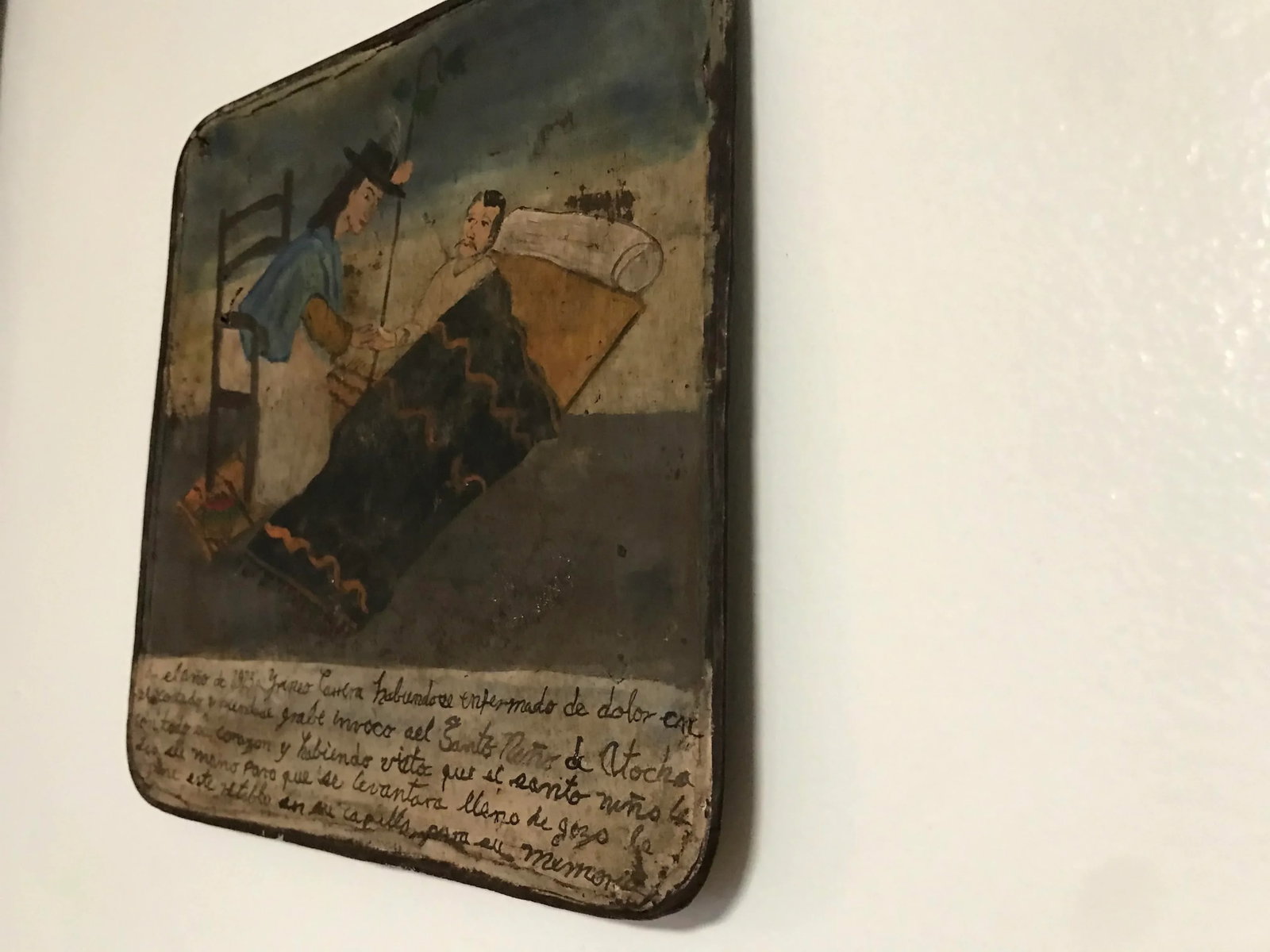 Early 20th Century Mexican Retablo Original Painting on Tin - 3