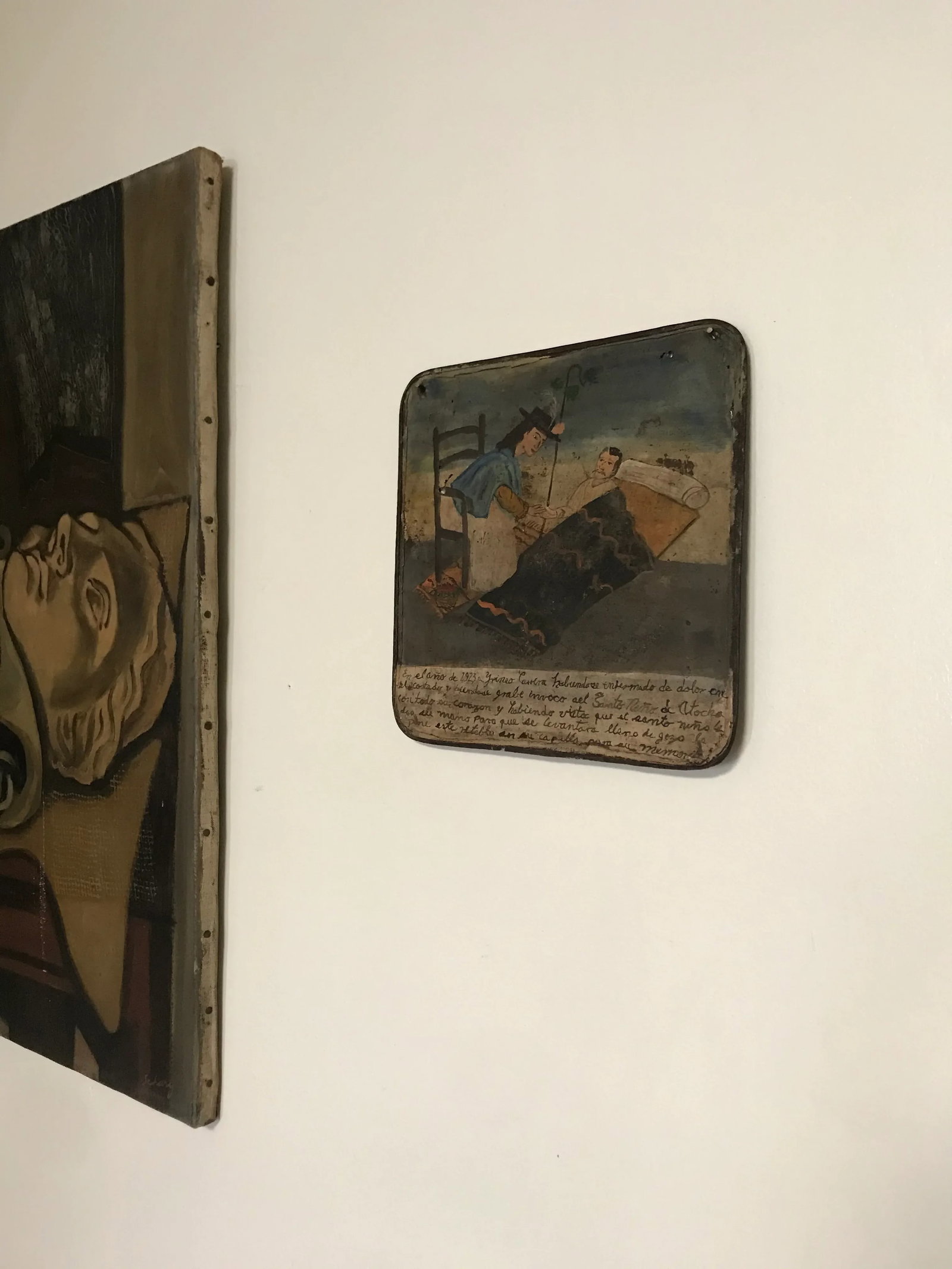 Early 20th Century Mexican Retablo Original Painting on Tin - 5