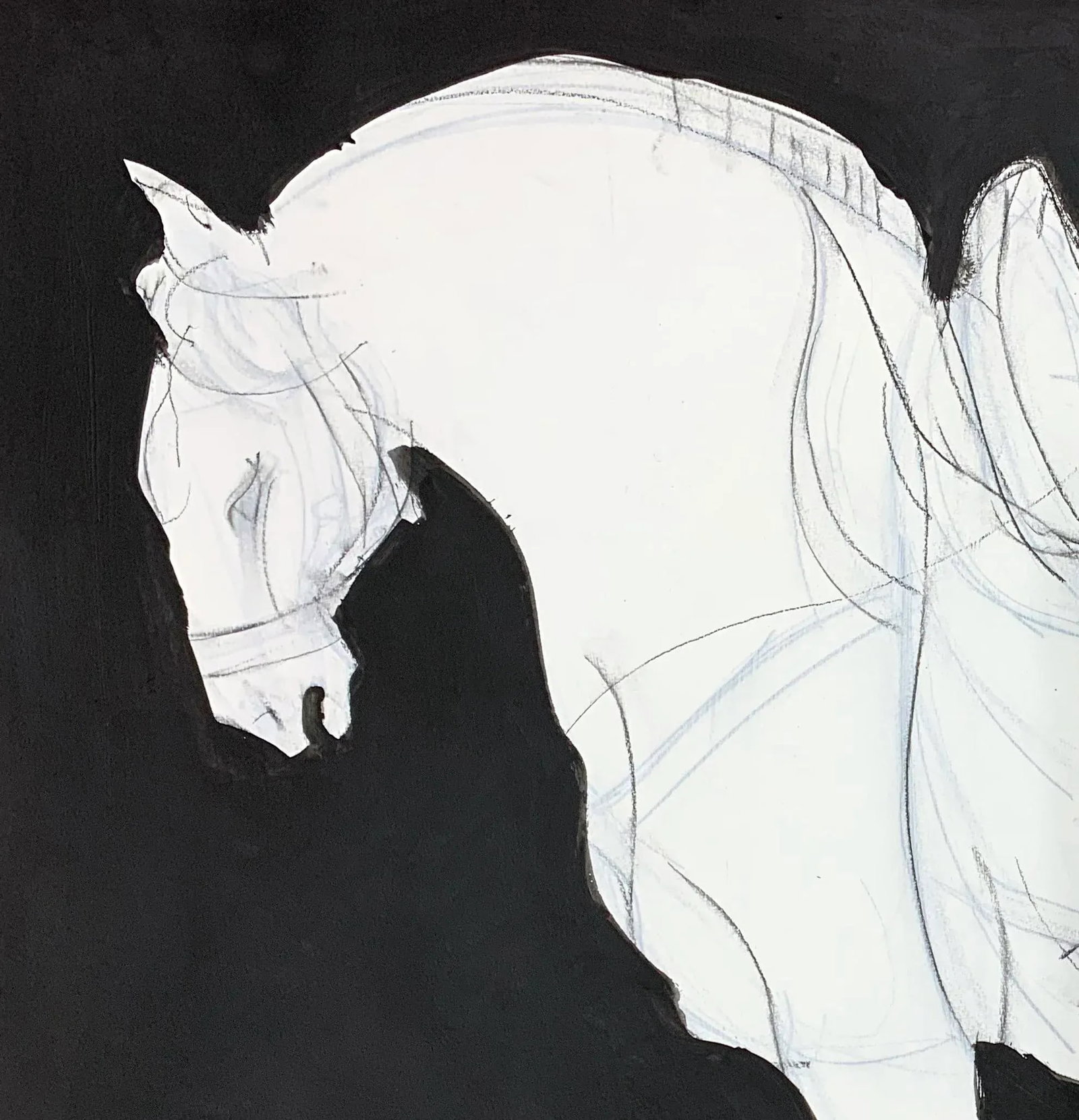 Tang Echo I, Contemporary Work on Paper, Equestrian Drawing - 2