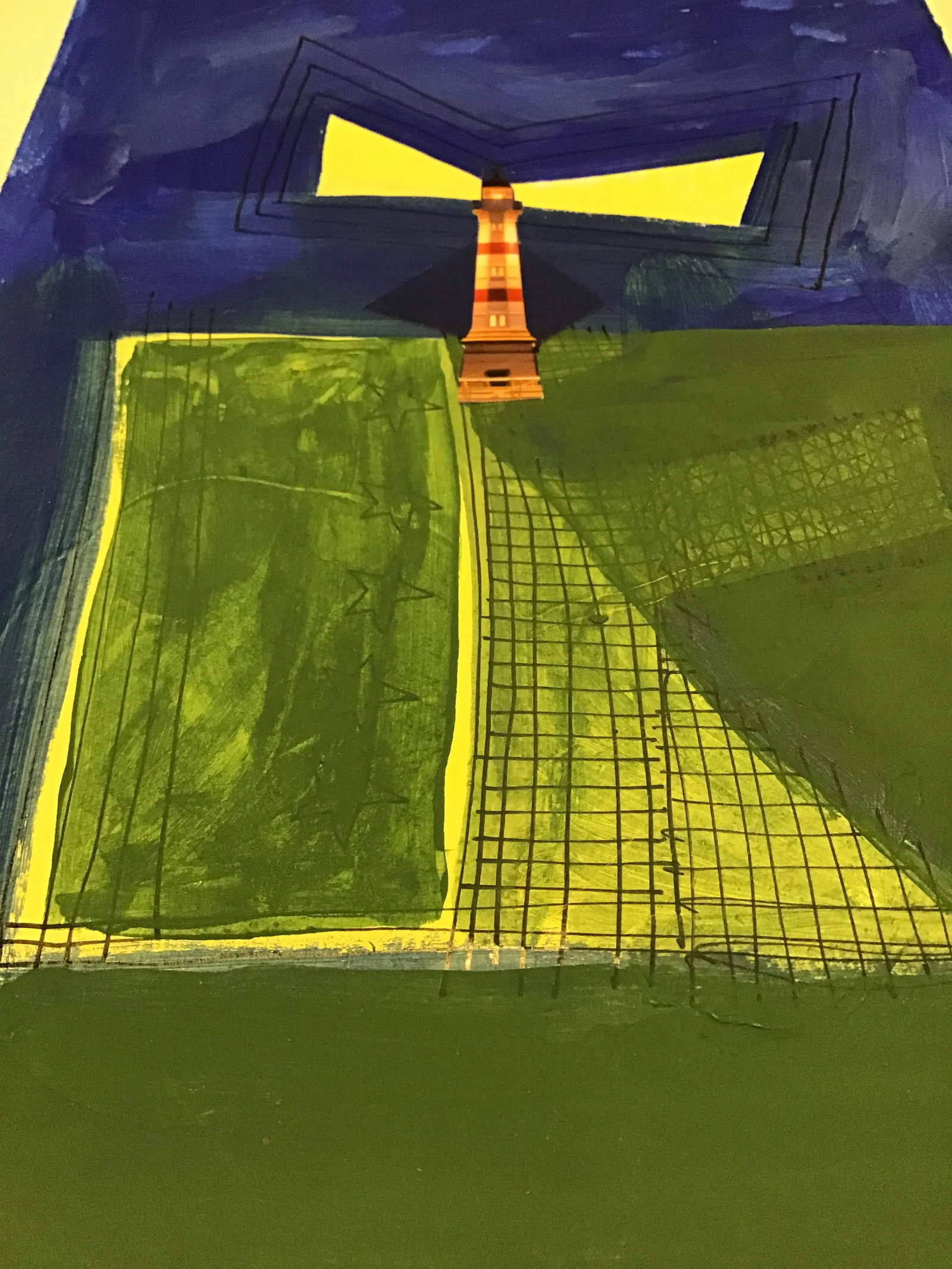 The Lighthouse Contemporary Abstract Coastal Collage by CL Auker - 5