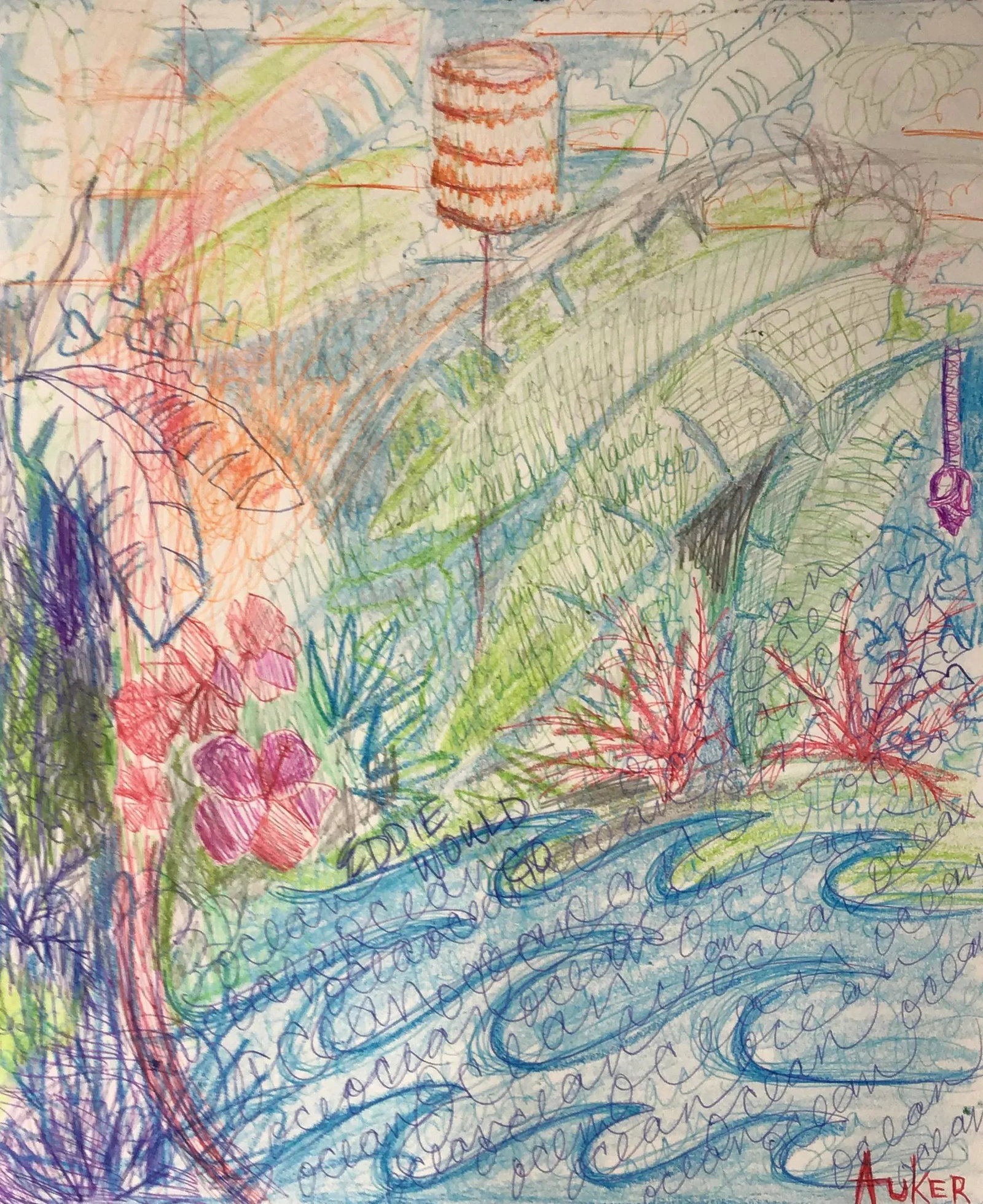 The Hawaii Journal Contemporary Tropical Landscape Botanical Drawing by CL Auker (1 of 6)