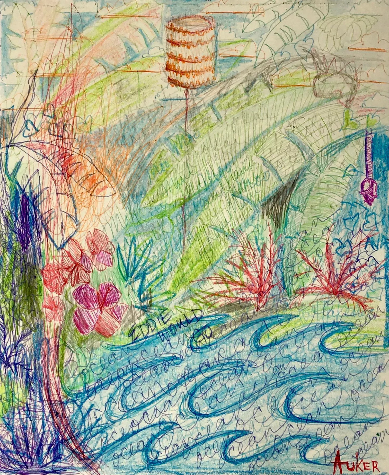 The Hawaii Journal Contemporary Tropical Landscape Botanical Drawing by CL Auker - 3