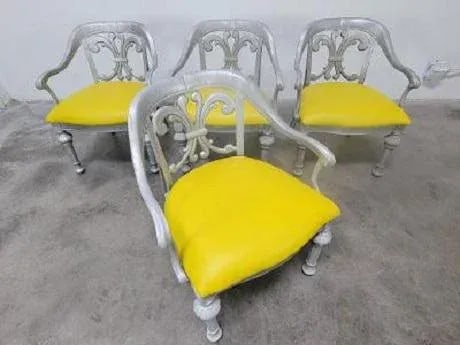 1960s Mid Century Hollywood Regency Dorothy Draper Designer Patio Set - 4 Seats with Table - 3