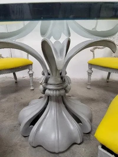 1960s Mid Century Hollywood Regency Dorothy Draper Designer Patio Set - 4 Seats with Table - 9