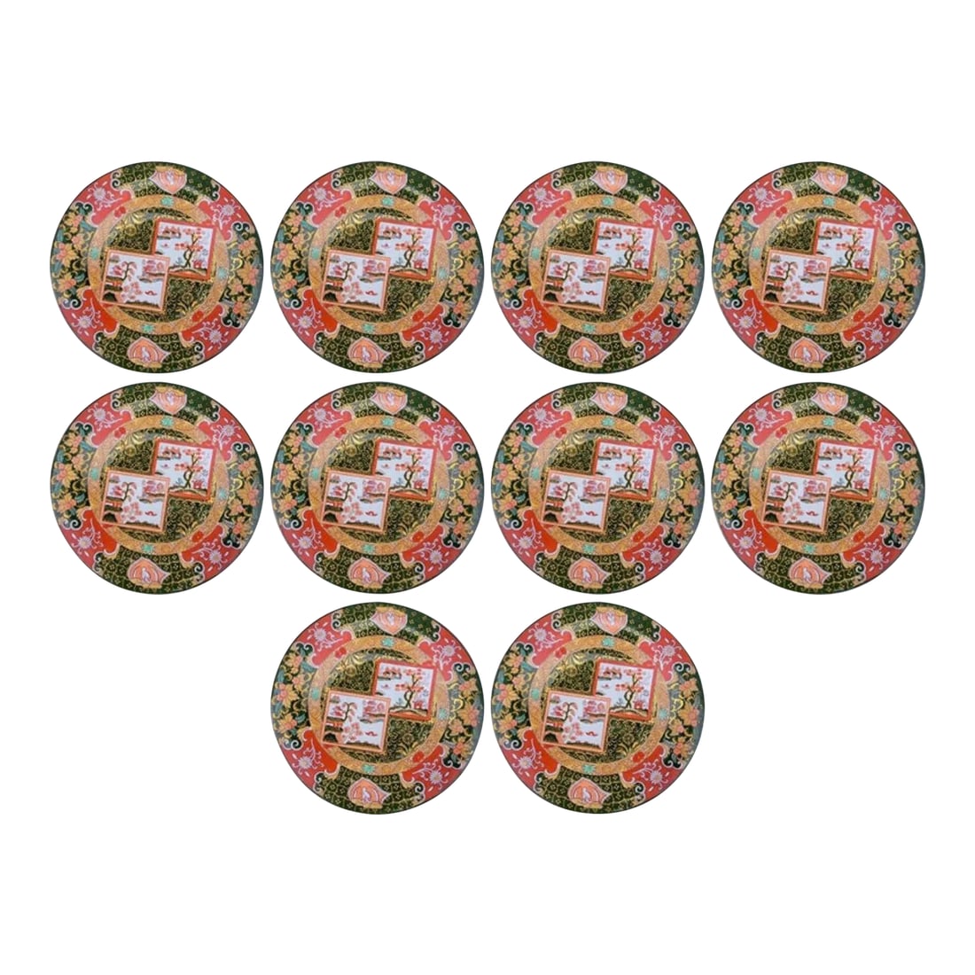 Early English William Whiteley Ltd of London Ironstone Imari Plates, S/10 (1 of 9)