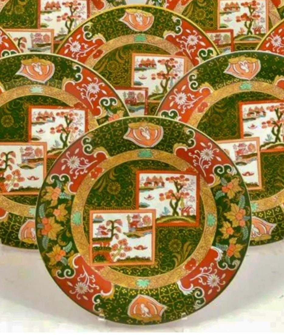 Early English William Whiteley Ltd of London Ironstone Imari Plates, S/10 - 3