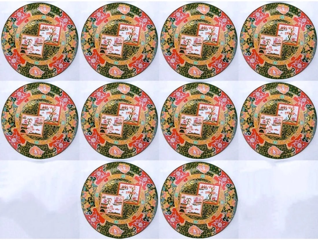 Early English William Whiteley Ltd of London Ironstone Imari Plates, S/10 - 5