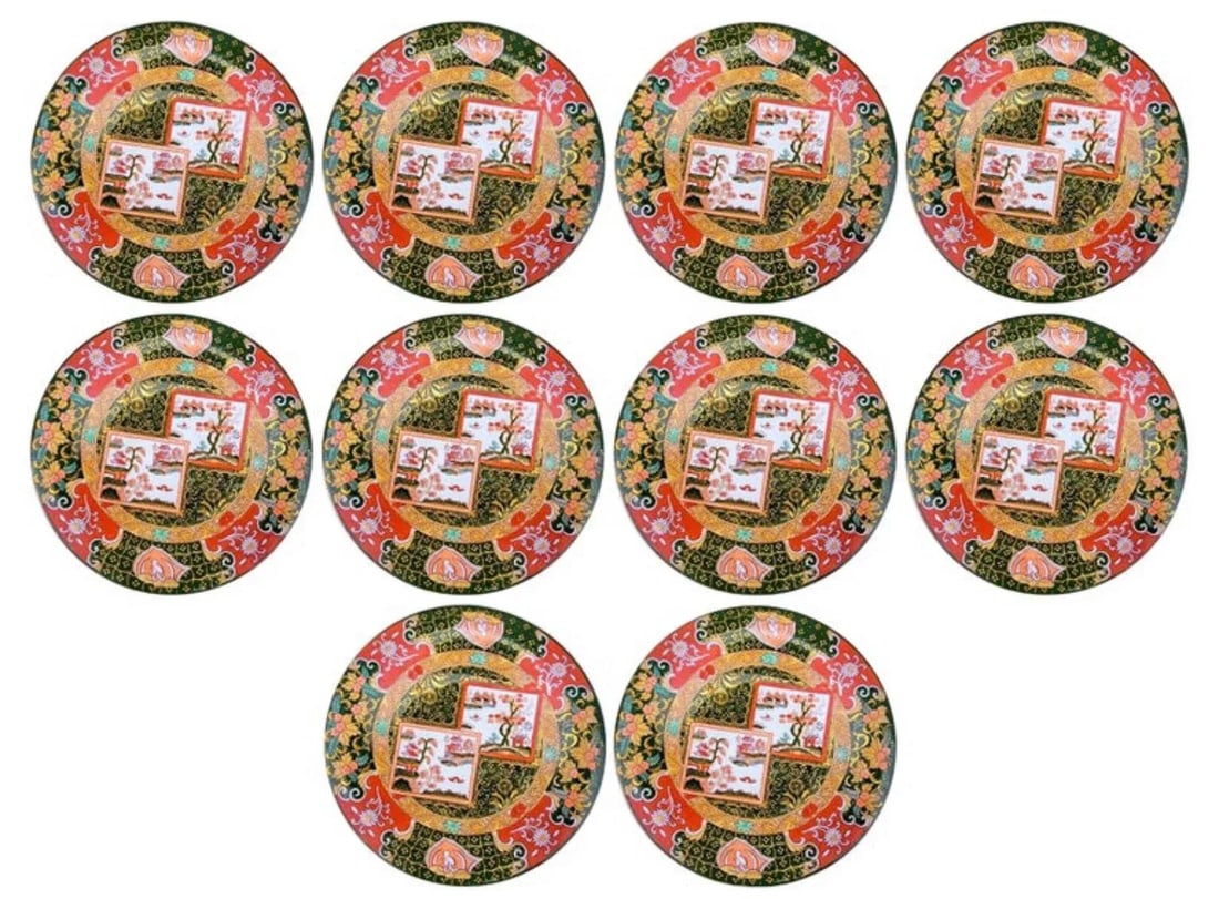 Early English William Whiteley Ltd of London Ironstone Imari Plates, S/10 - 7