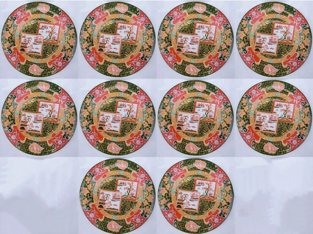 Early English William Whiteley Ltd of London Ironstone Imari Plates, S/10 - 9