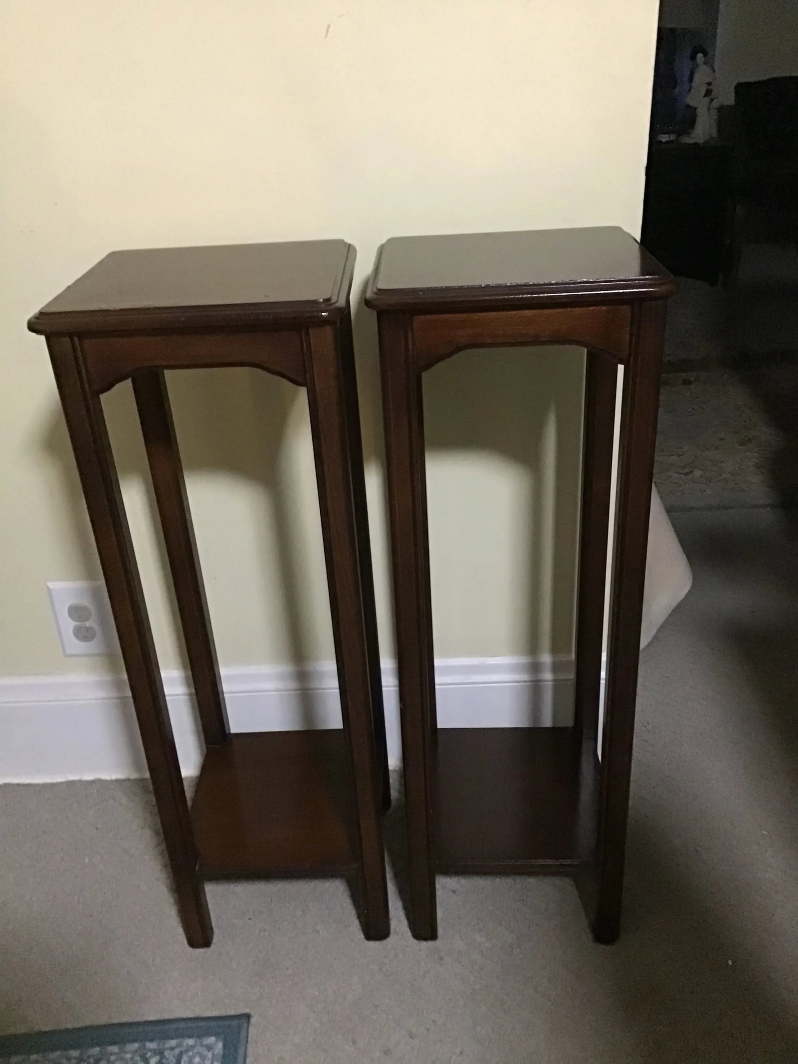Traditional Lane Wood Plant Stands- a Pair - 12