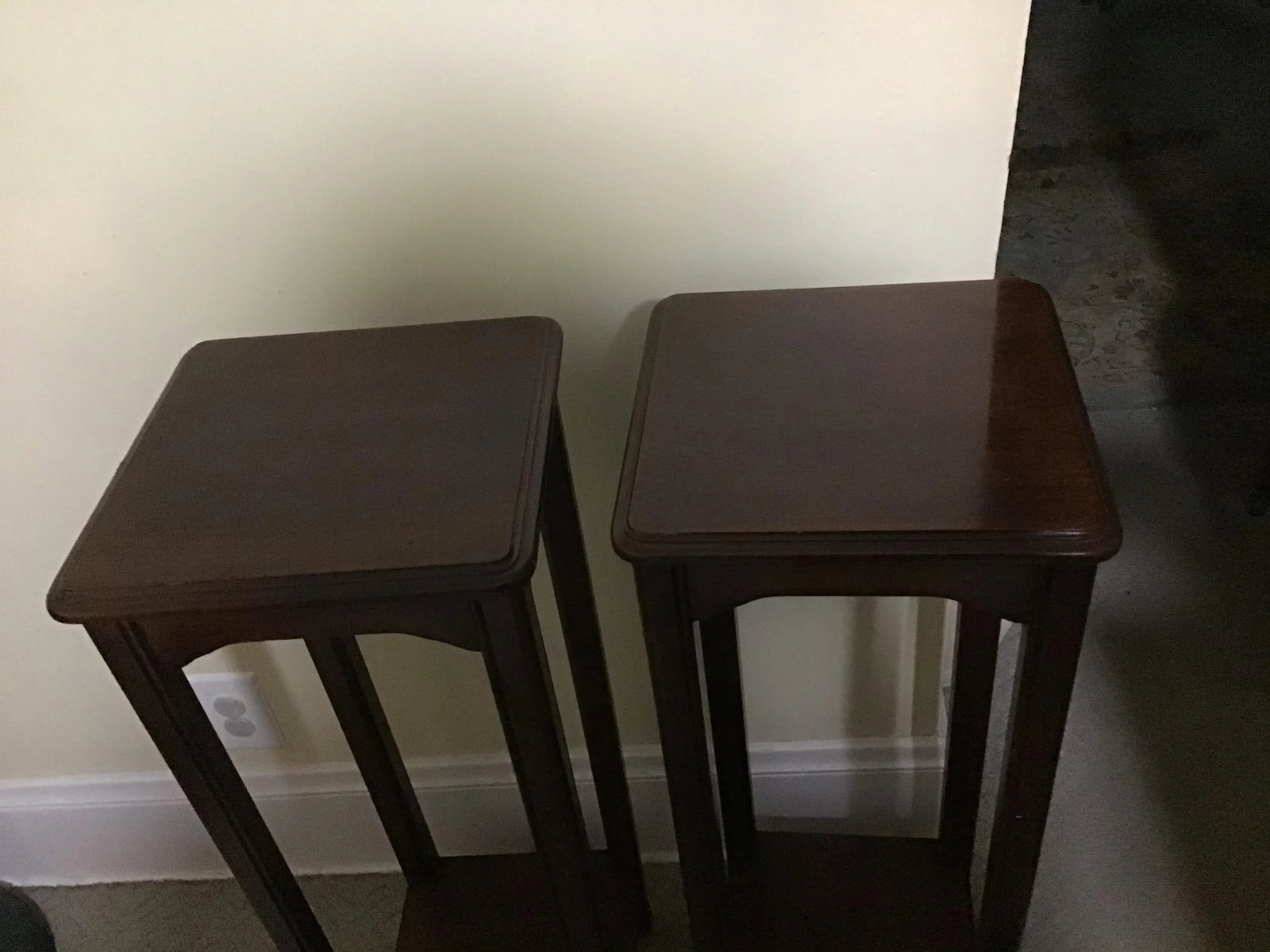 Traditional Lane Wood Plant Stands- a Pair - 2
