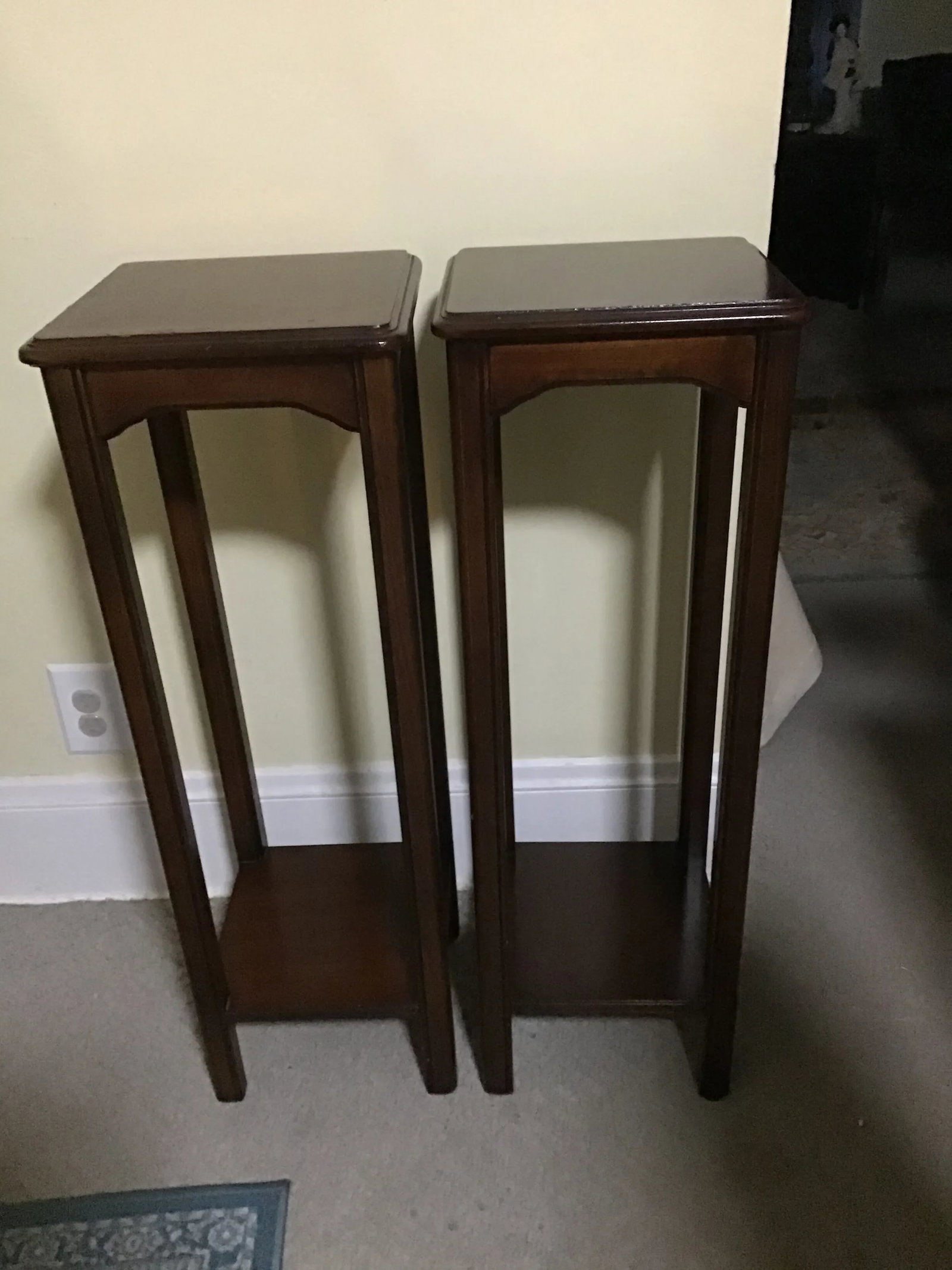 Traditional Lane Wood Plant Stands- a Pair - 3