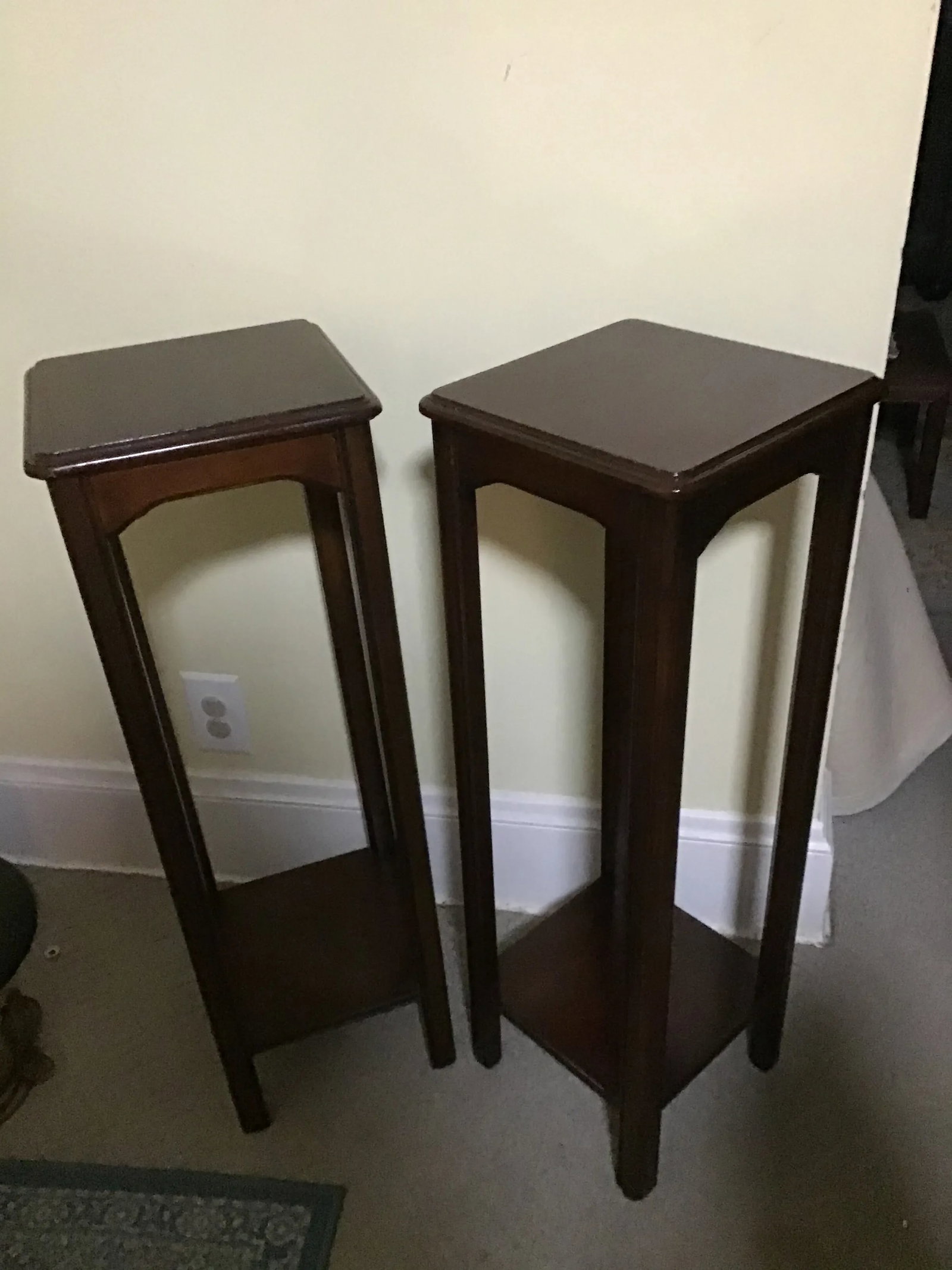 Traditional Lane Wood Plant Stands- a Pair - 5