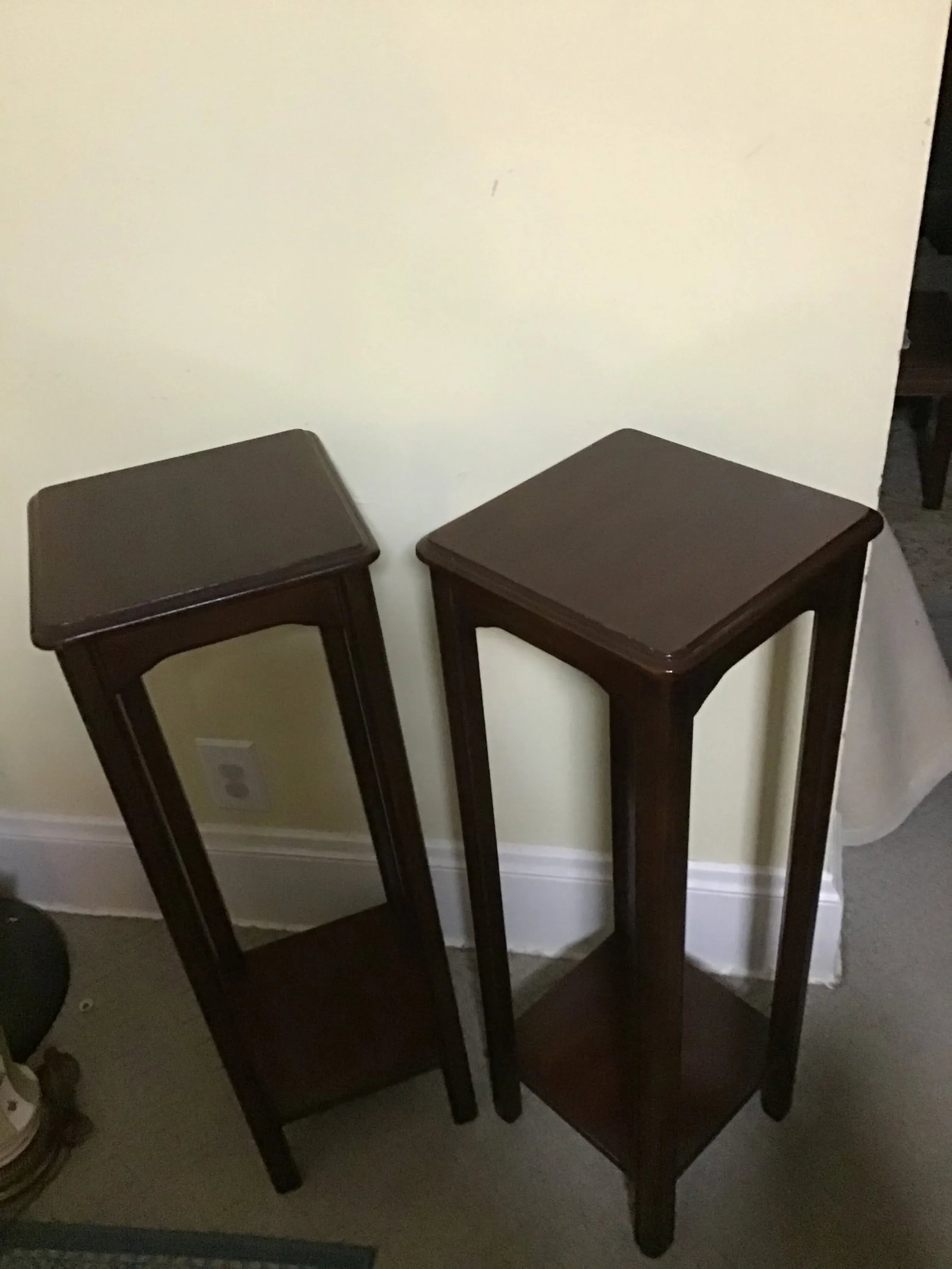 Traditional Lane Wood Plant Stands- a Pair - 7