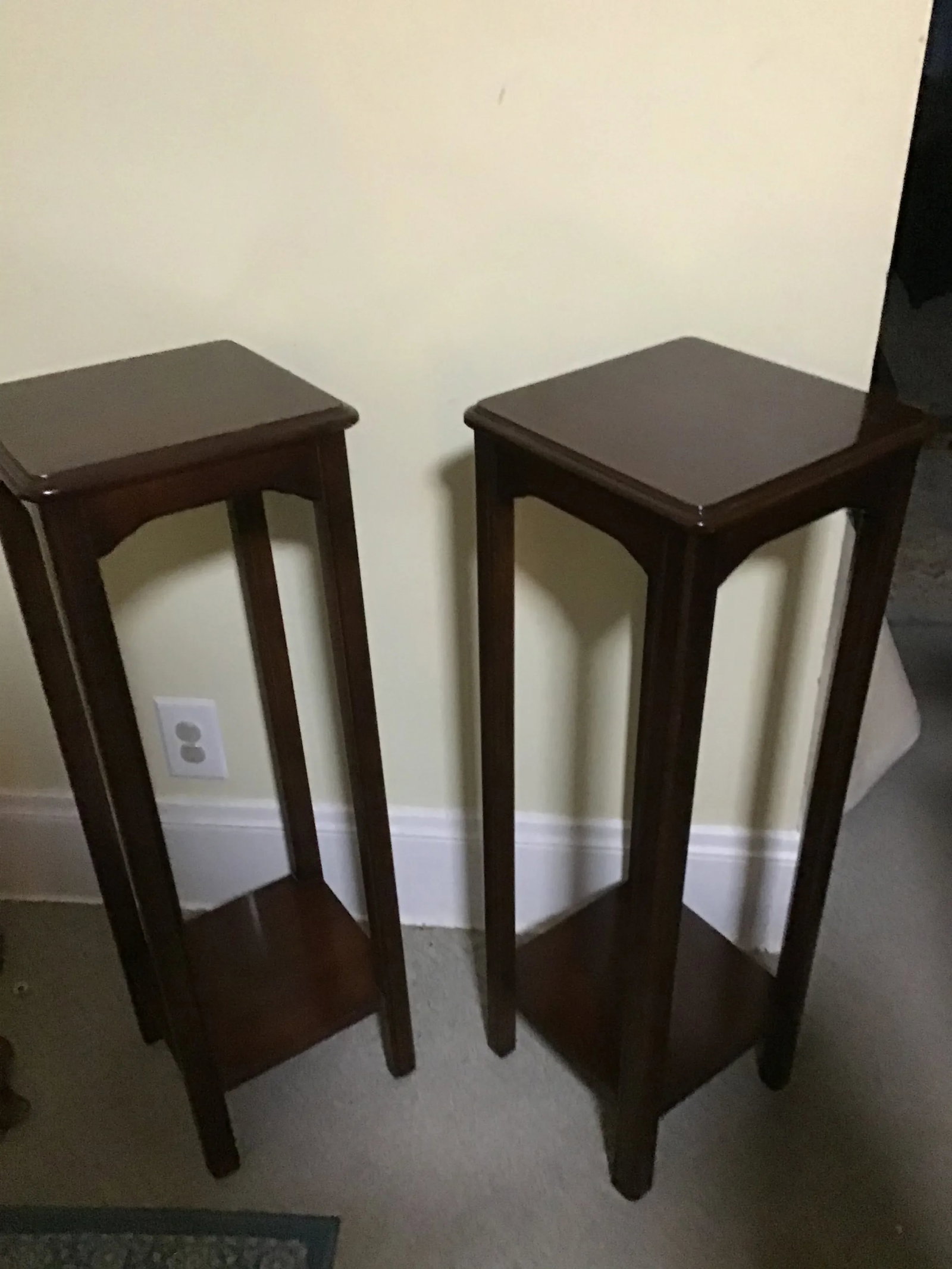 Traditional Lane Wood Plant Stands- a Pair - 9