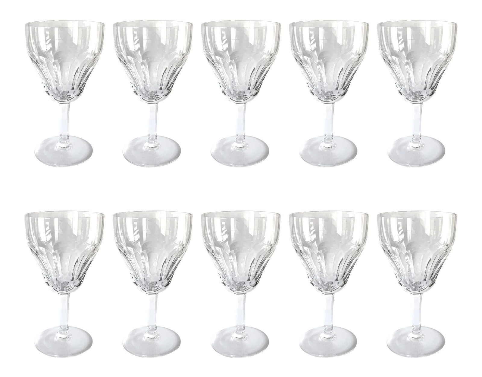 Set of Ten Val Saint Lambert 'Montana' Wine Glasses (1 of 10)