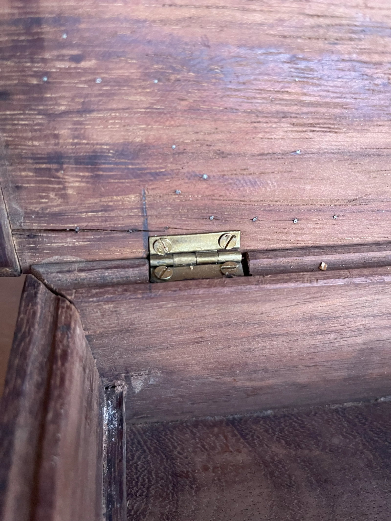 Antique Decorative Brass Studded Small Wooden Box - 11