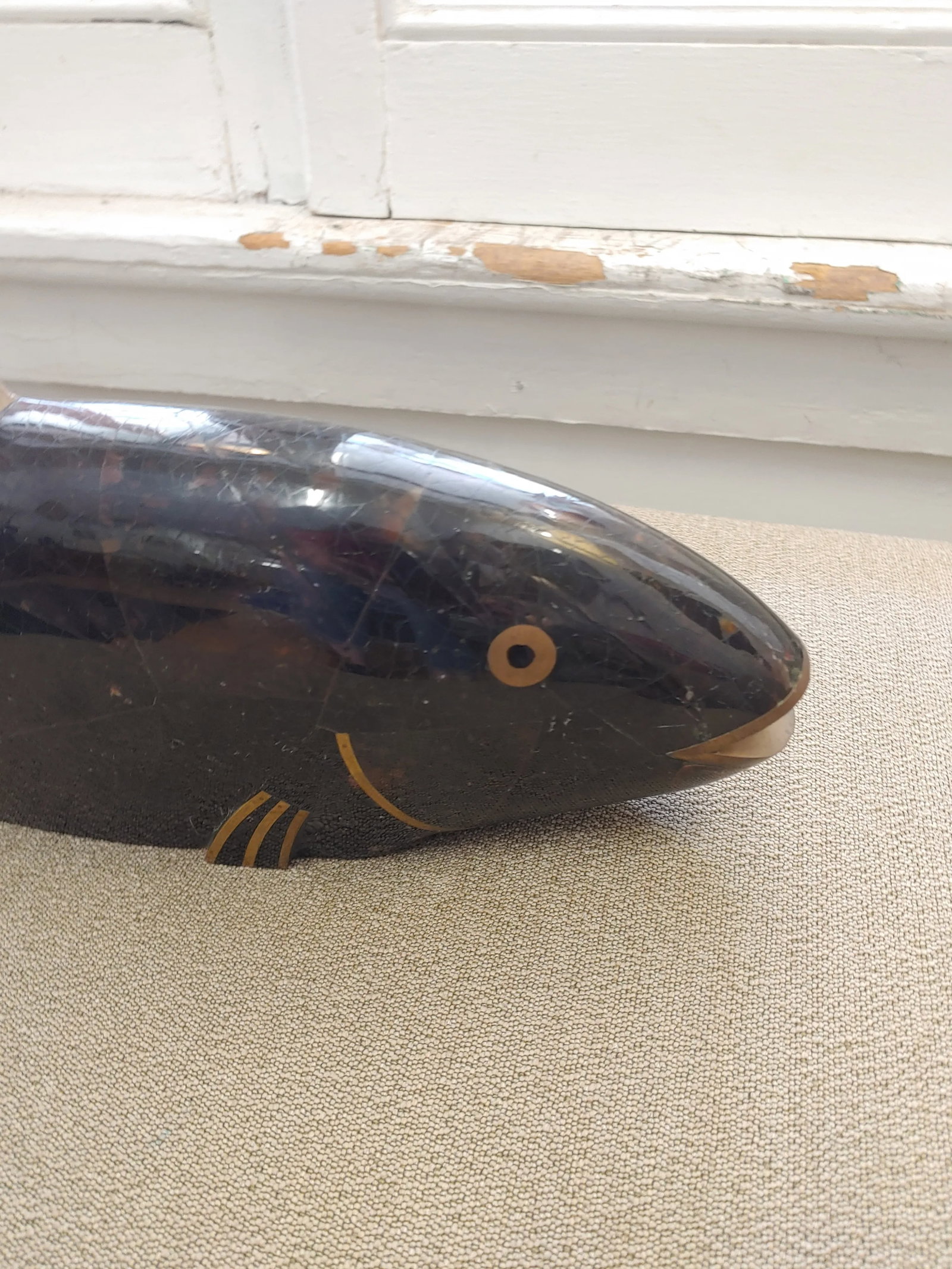 Late 20th Century Maitland-Smith Tesselated Horn Coy Fish Figure - 2