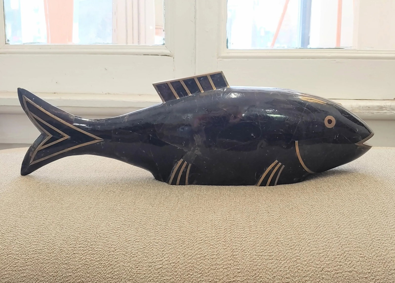 Late 20th Century Maitland-Smith Tesselated Horn Coy Fish Figure - 7
