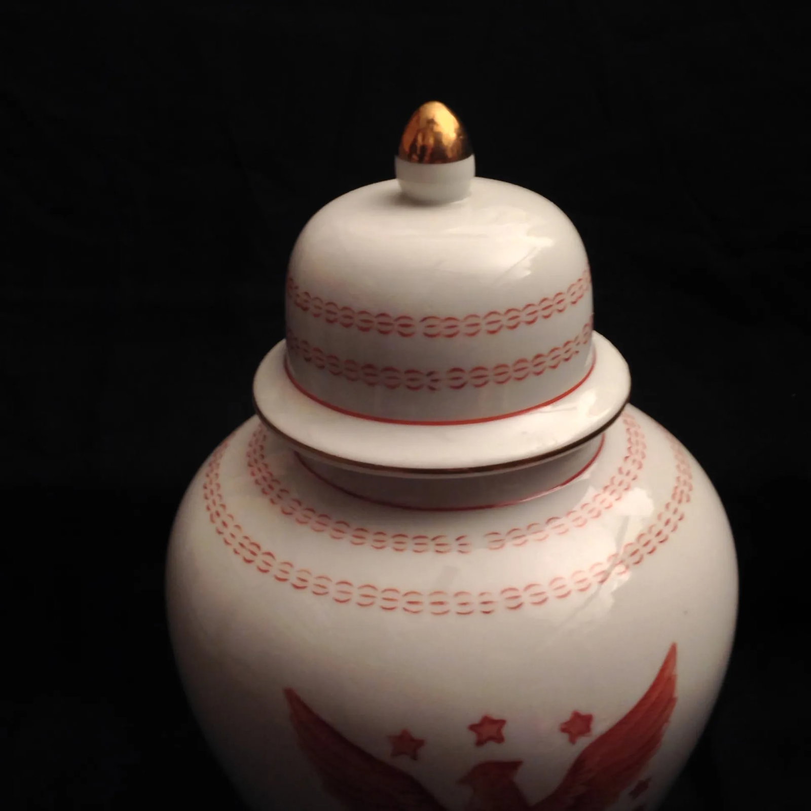 Vintage Ethan Allen American Chinoiserie Eagle Ginger Jar - 10