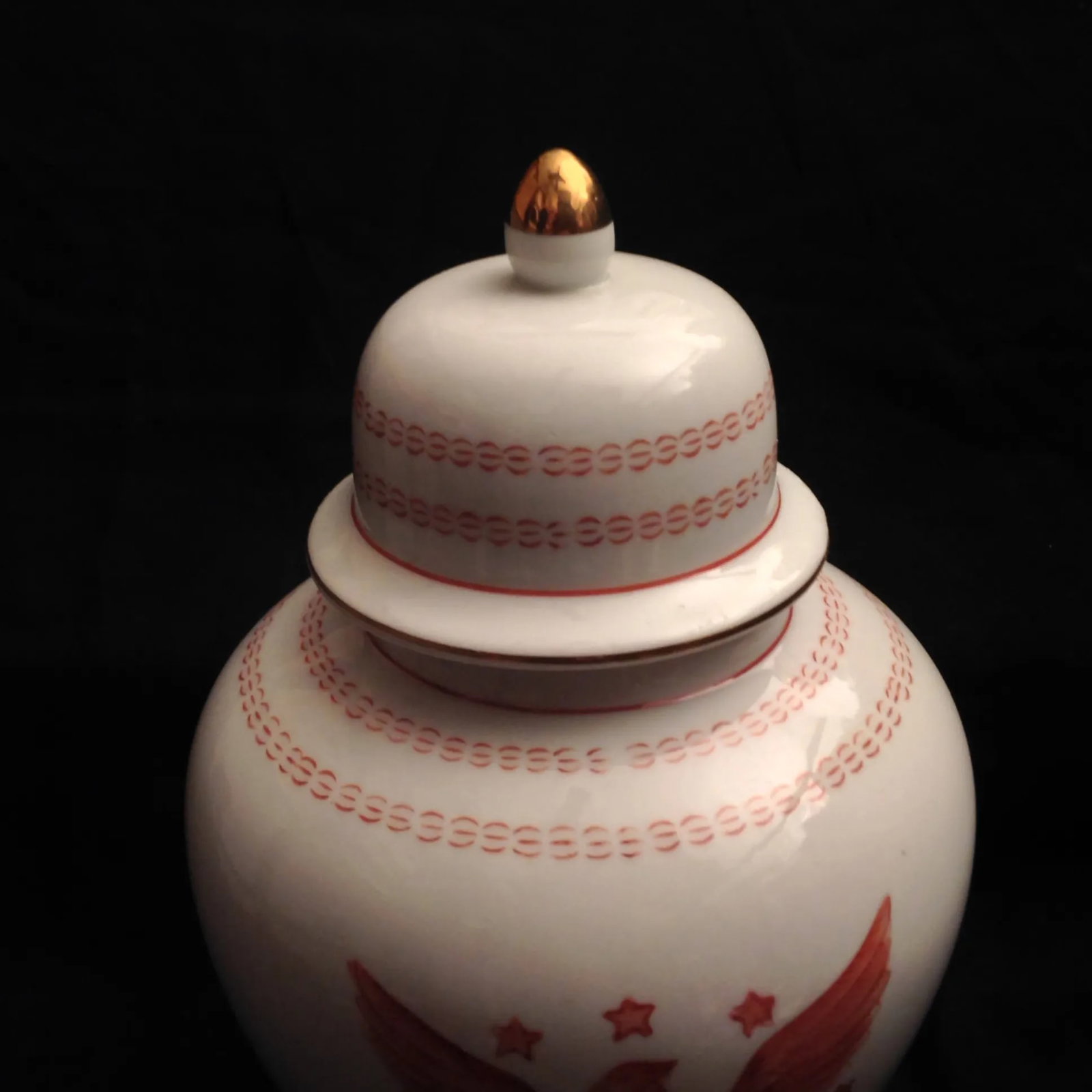 Vintage Ethan Allen American Chinoiserie Eagle Ginger Jar - 8