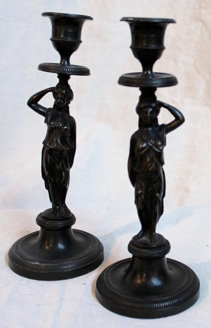 19th Century Caryatid Candlesticks - Pair - 2