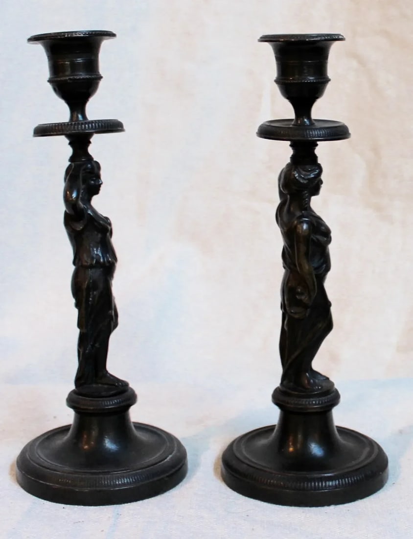 19th Century Caryatid Candlesticks - Pair - 3