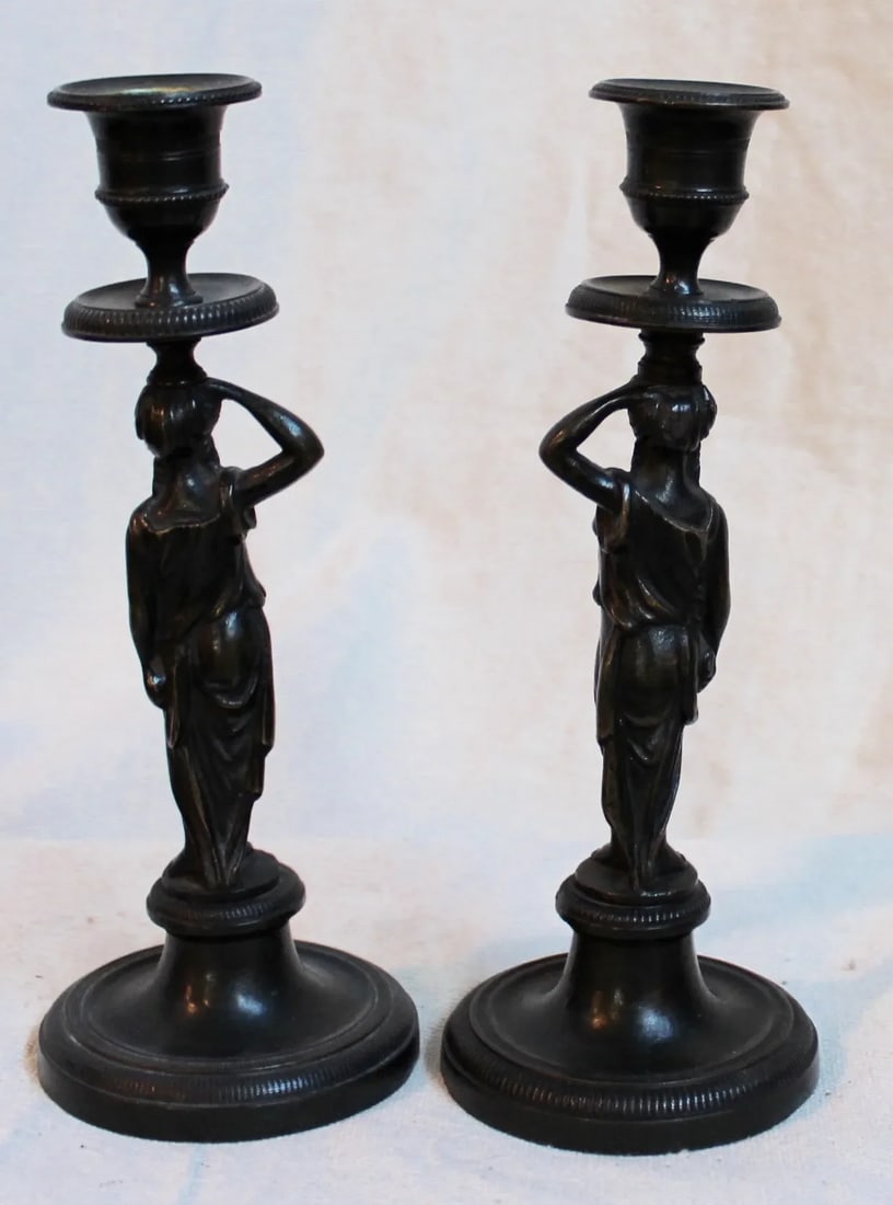 19th Century Caryatid Candlesticks - Pair - 4