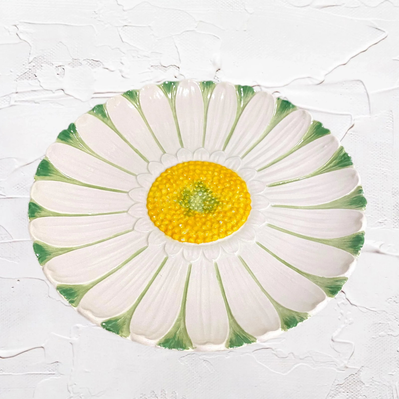 Italian Majolica Pottery Daisy Plate - 3