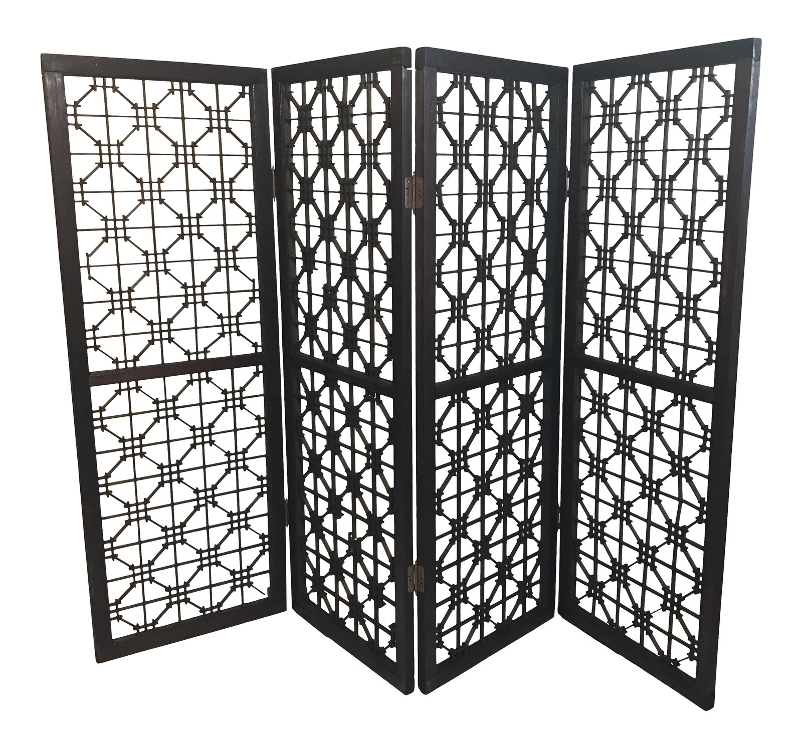 Antique 1800's Korean Wooden Handmade Wall Art or Standing Decorative Screen (1 of 12)