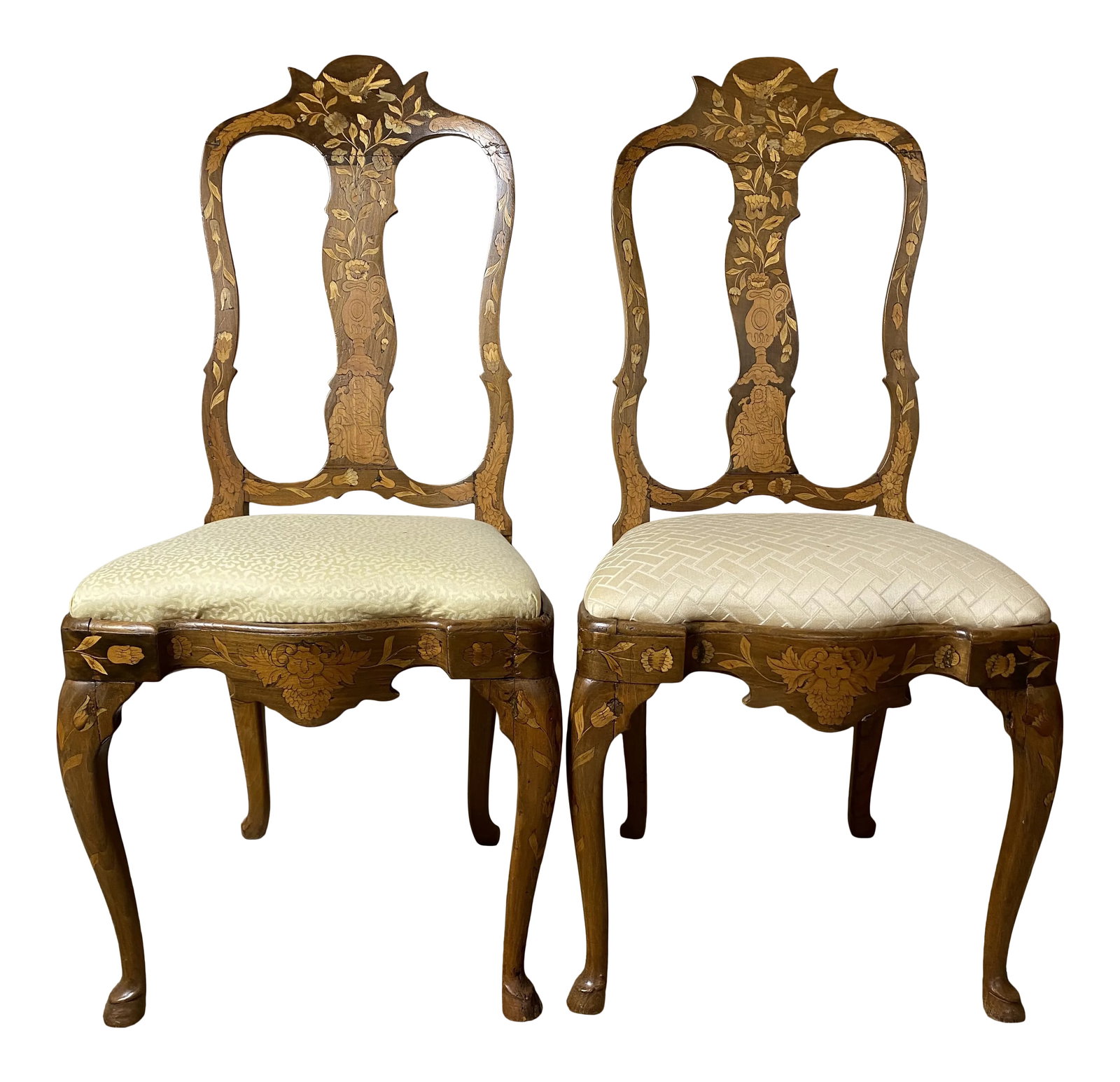 18th Century Vintage Dutch Marquetry Chairs - a Pair (1 of 13)