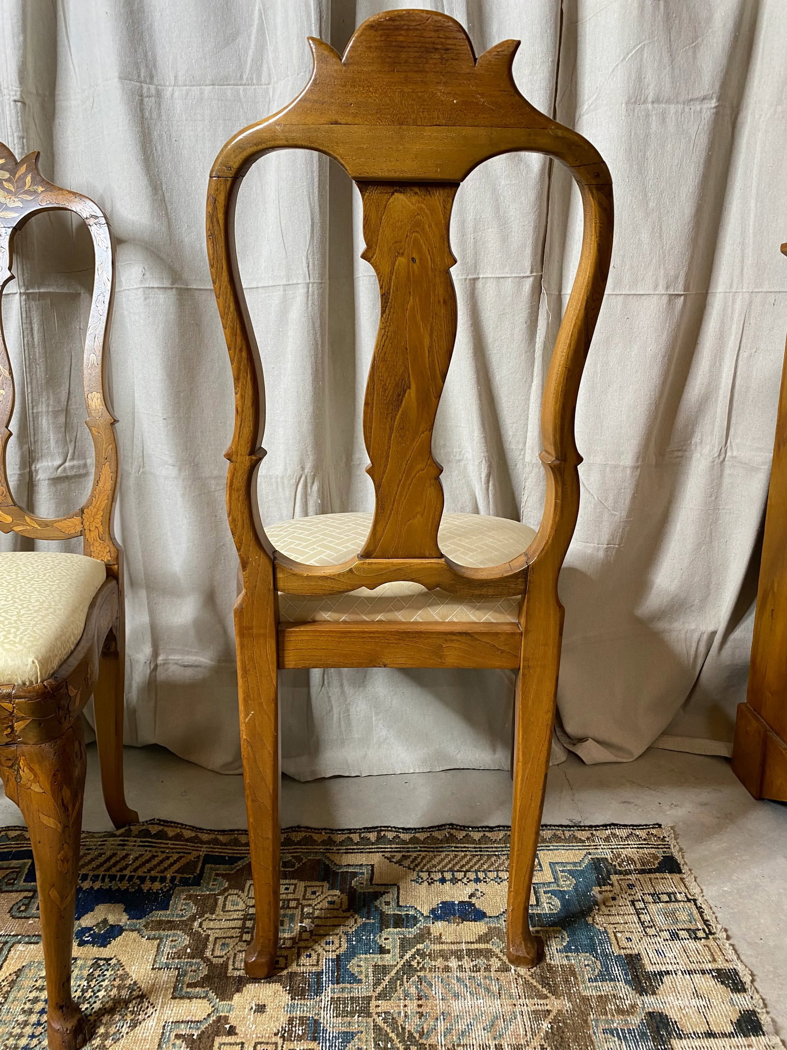 18th Century Vintage Dutch Marquetry Chairs - a Pair - 3