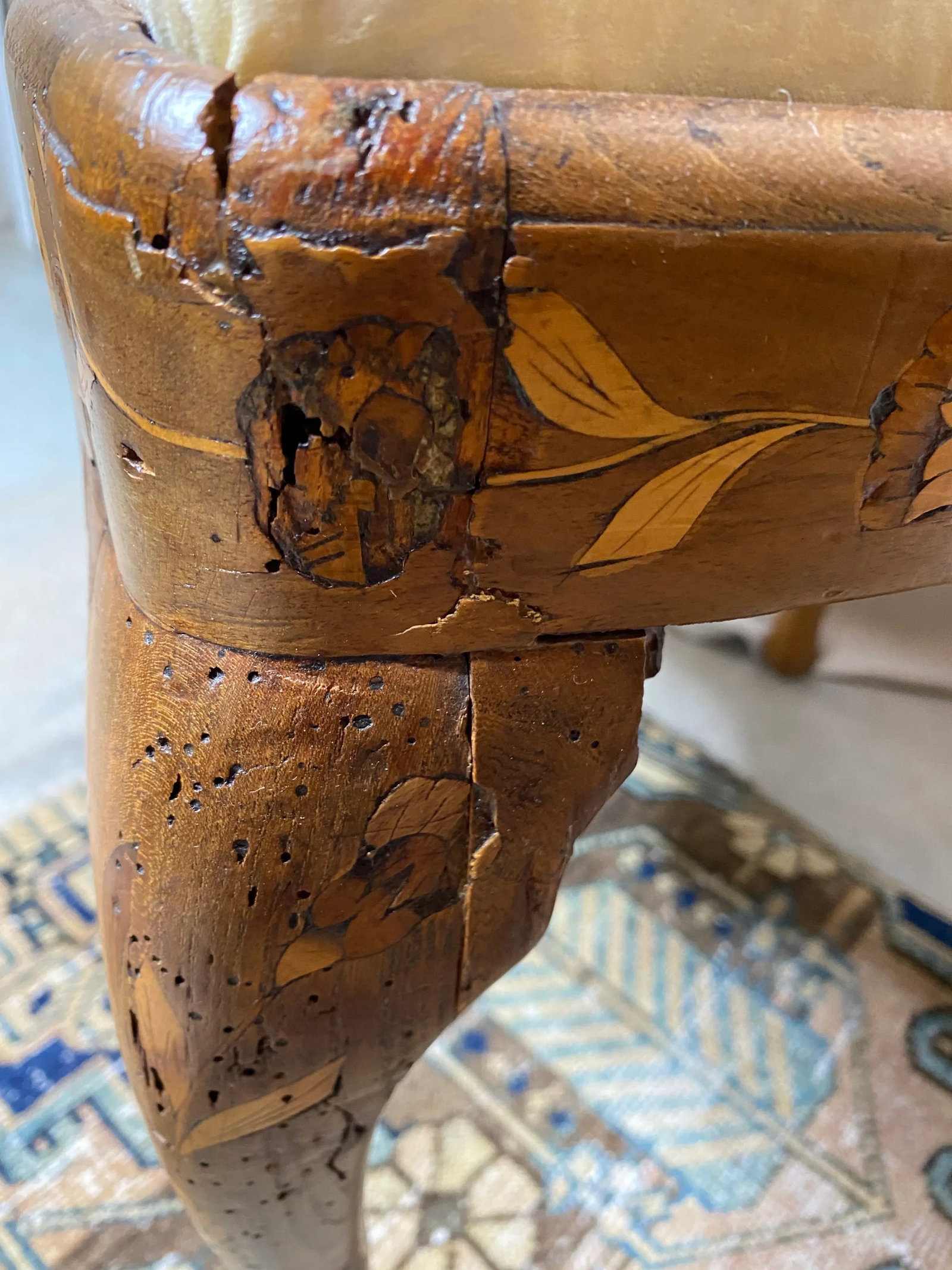18th Century Vintage Dutch Marquetry Chairs - a Pair - 7