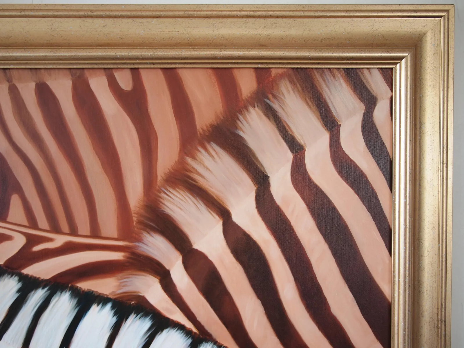 2006 Realist Style Zebra Portrait Oil Painting by Maggie Duvall, Framed - 3
