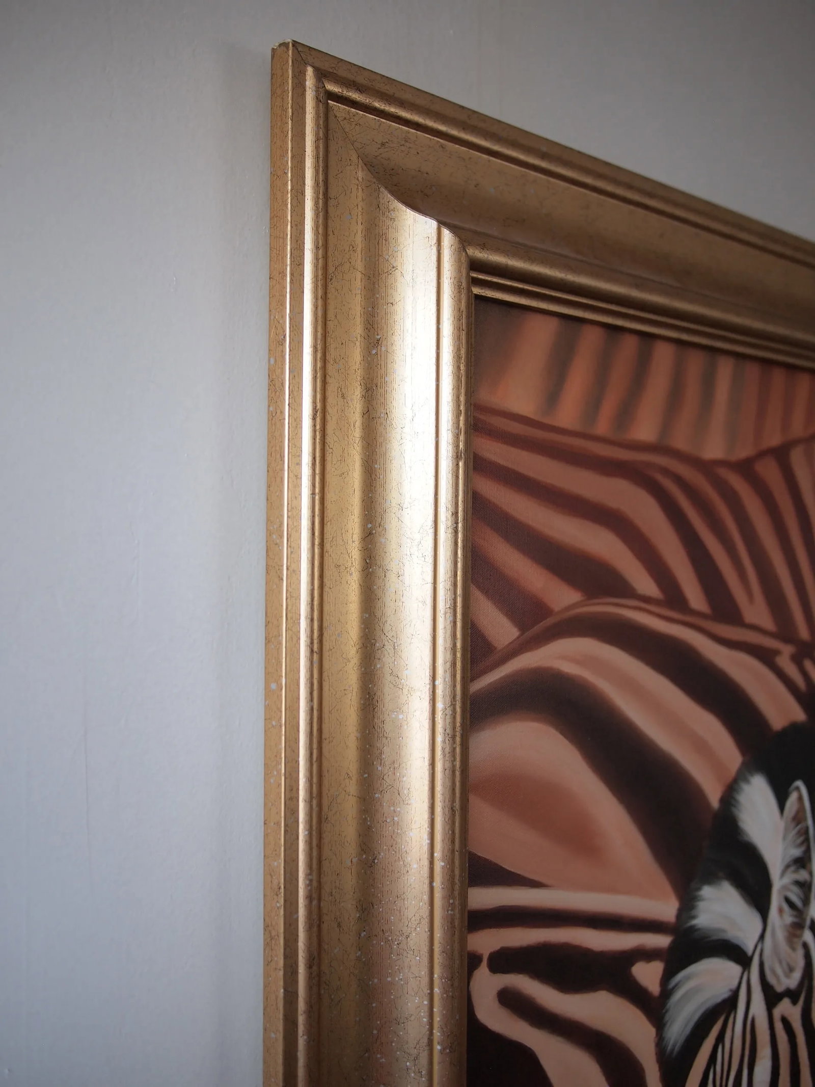 2006 Realist Style Zebra Portrait Oil Painting by Maggie Duvall, Framed - 7